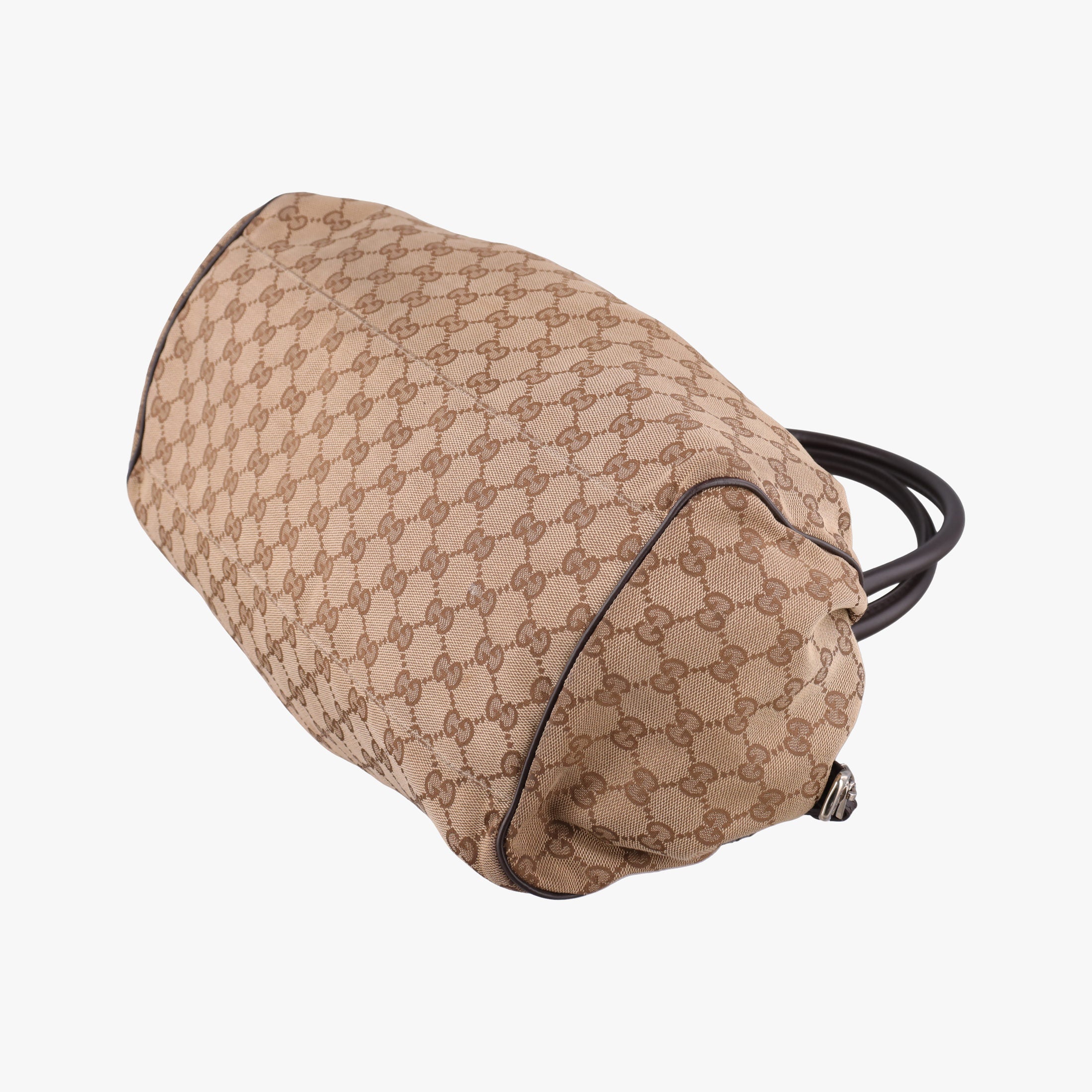 Pre-owned Gucci Sukey GUCCISSIMA Beige×Brown canvas 223974 handbag | stylenewstar