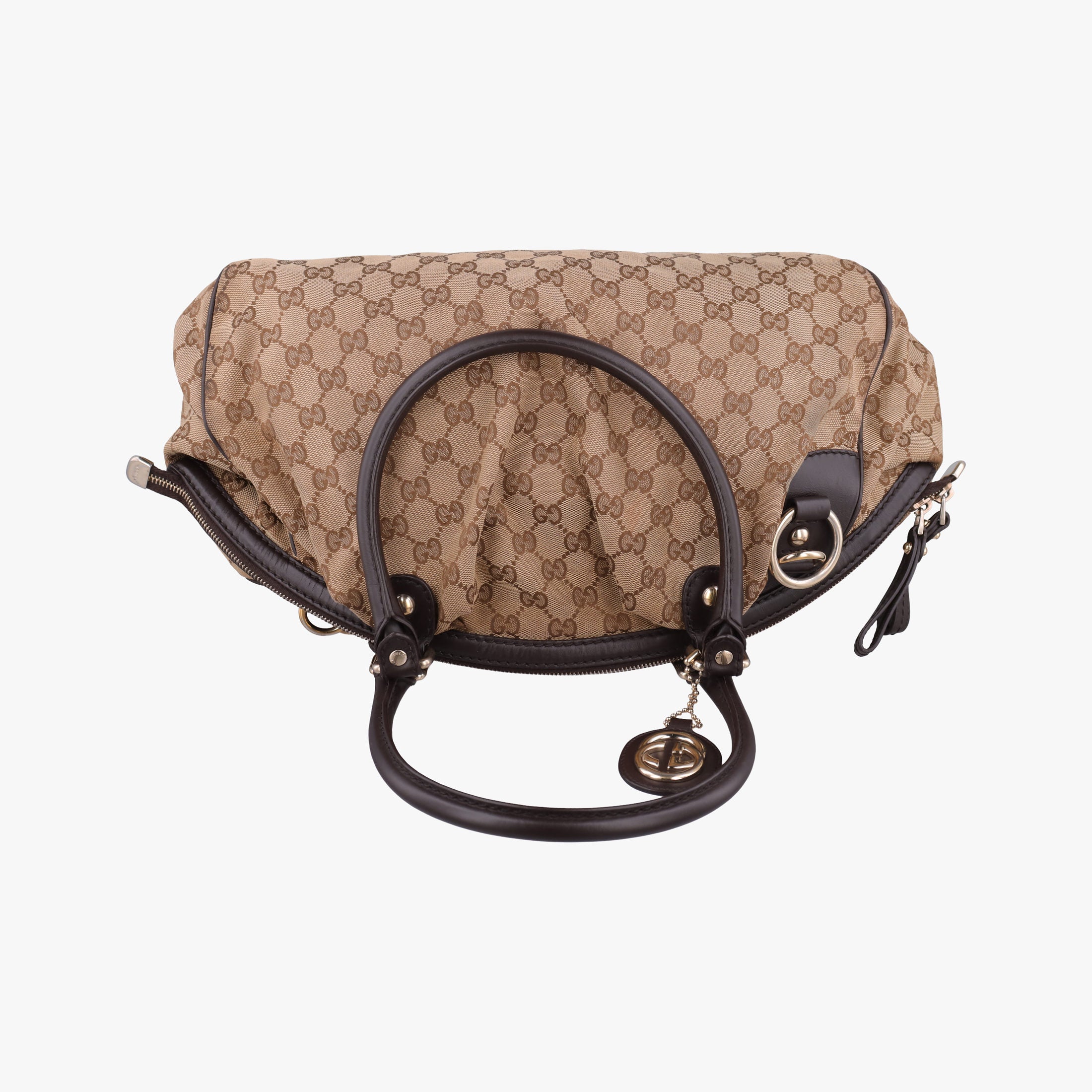 Pre-owned Gucci Sukey GUCCISSIMA Beige×Brown canvas 223974 handbag | stylenewstar