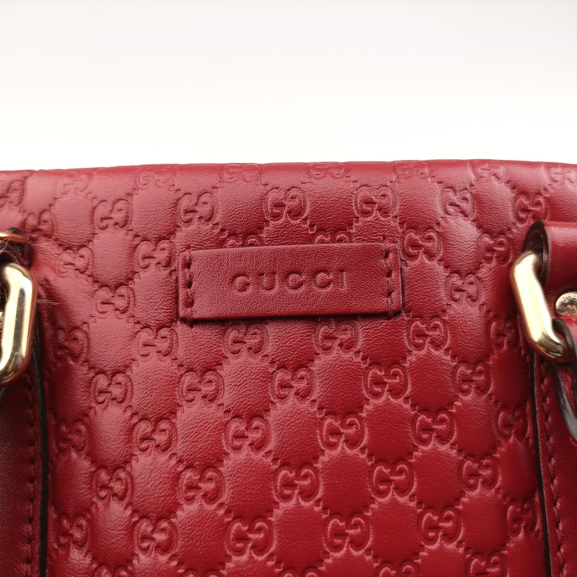 Pre-owned Gucci Microguccissima Red Leather 510289 shoulderbag | stylenewstar