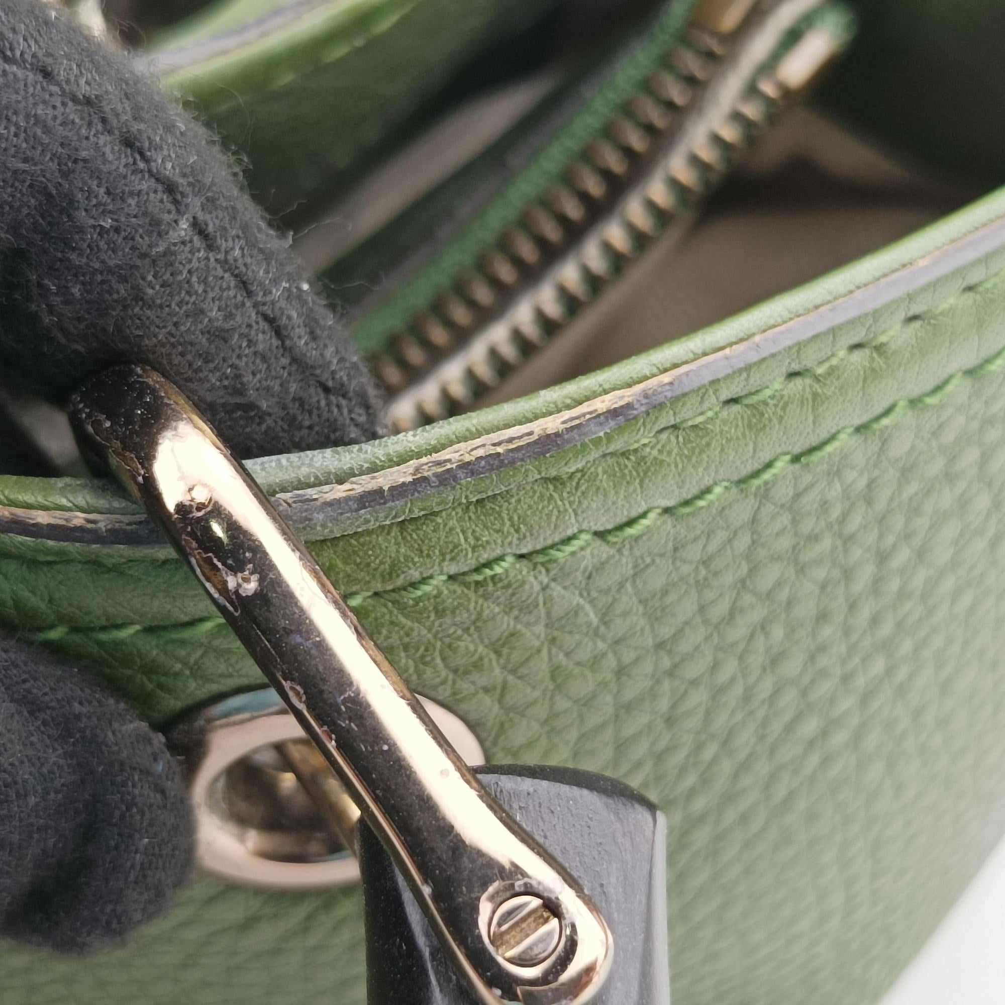 Pre-owned Gucci Bamboo Shopper Green Leather 323660 shoulderbag | stylenewstar