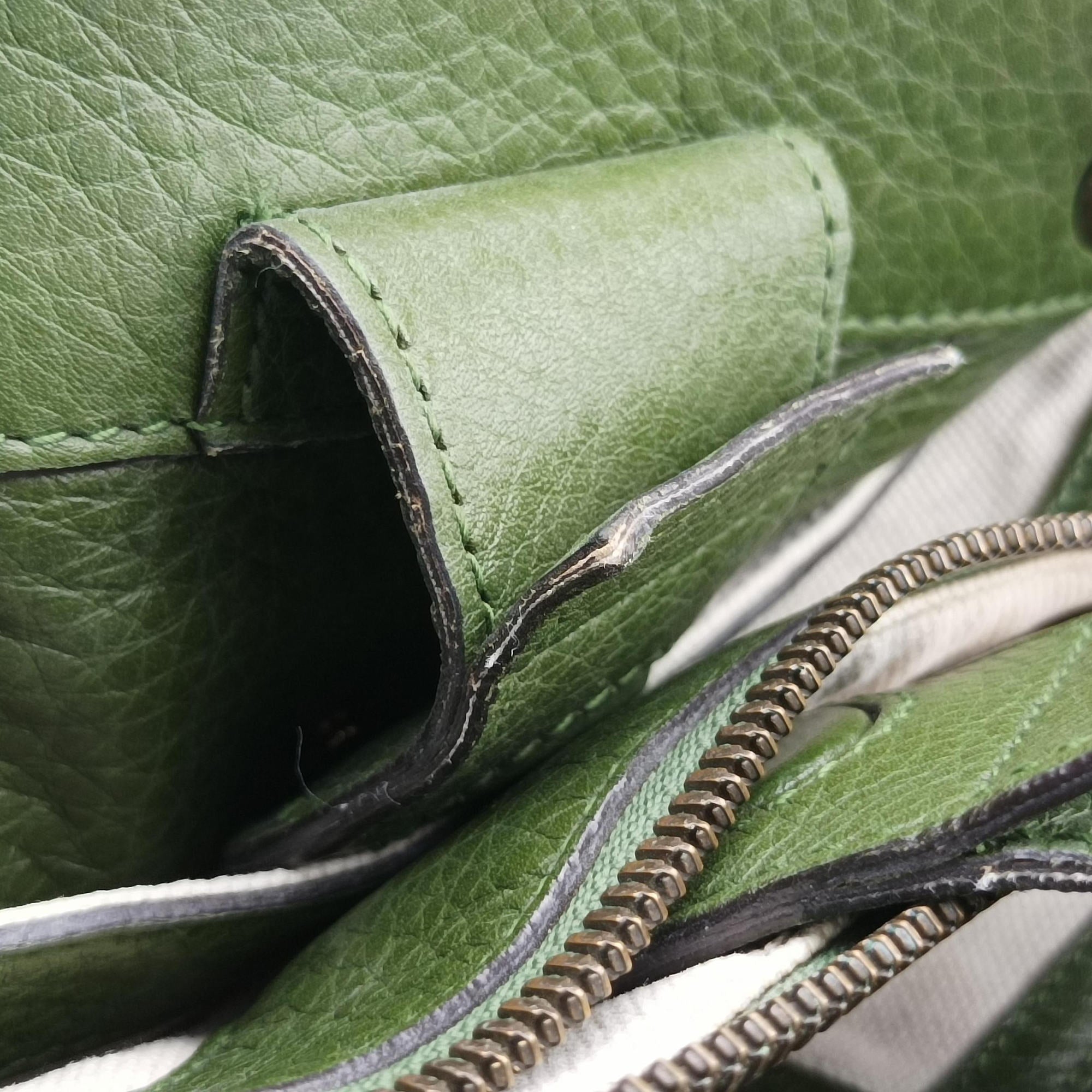 Pre-owned Gucci Bamboo Shopper Green Leather 323660 shoulderbag | stylenewstar