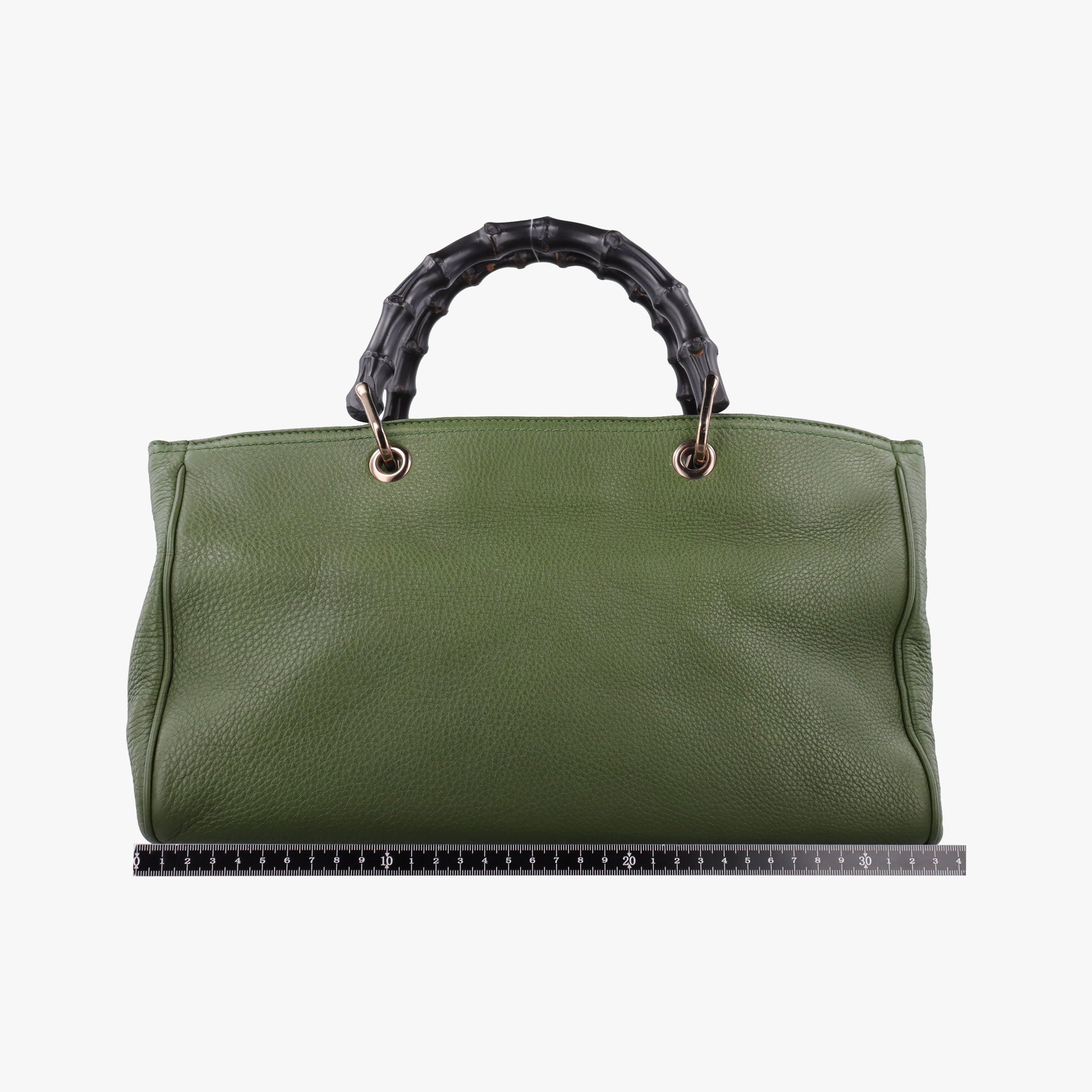 Pre-owned Gucci Bamboo Shopper Green Leather 323660 shoulderbag | stylenewstar