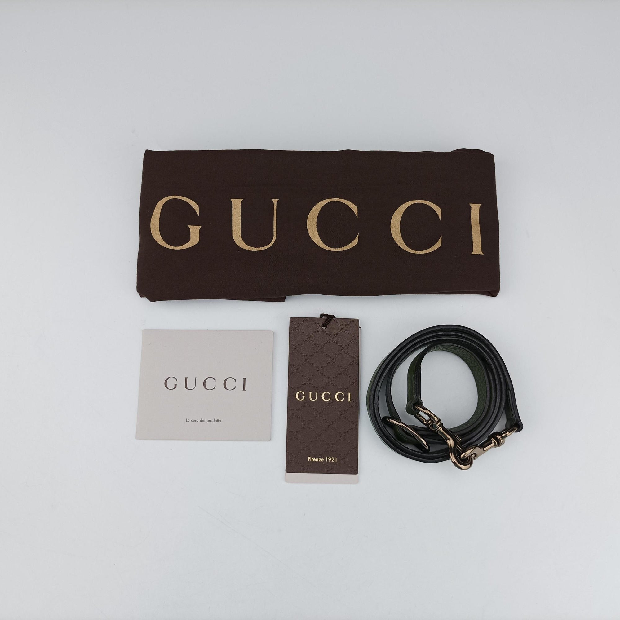 Pre-owned Gucci Bamboo Shopper Green Leather 323660 shoulderbag | stylenewstar