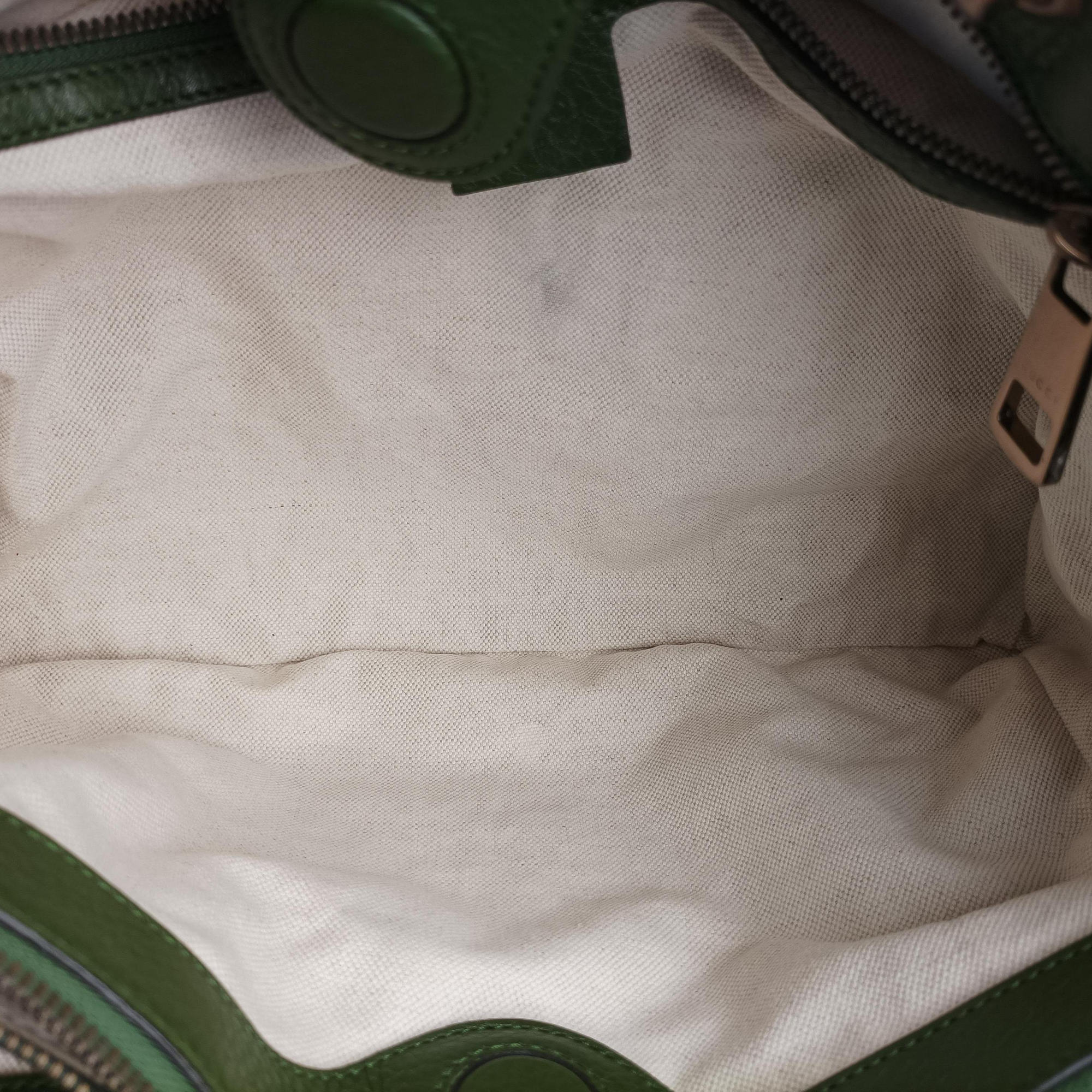 Pre-owned Gucci Bamboo Shopper Green Leather 323660 shoulderbag | stylenewstar