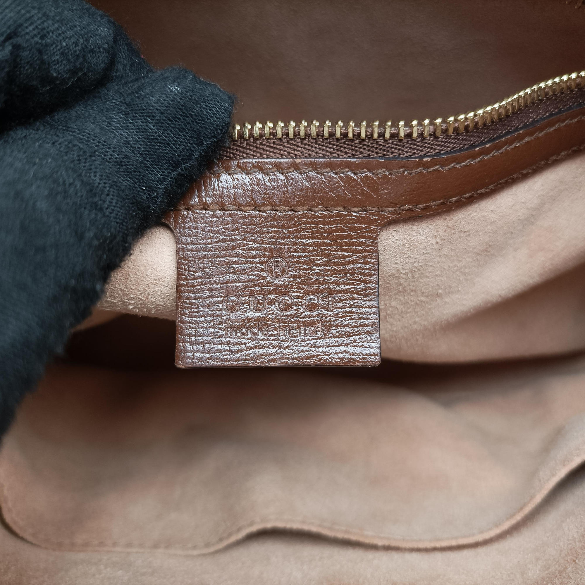 Pre-owned Gucci Jackie 1961 GG Supreme brown x beige x multicolor PVC coated canvas×Leather 636706 shoulderbag | stylenewstar