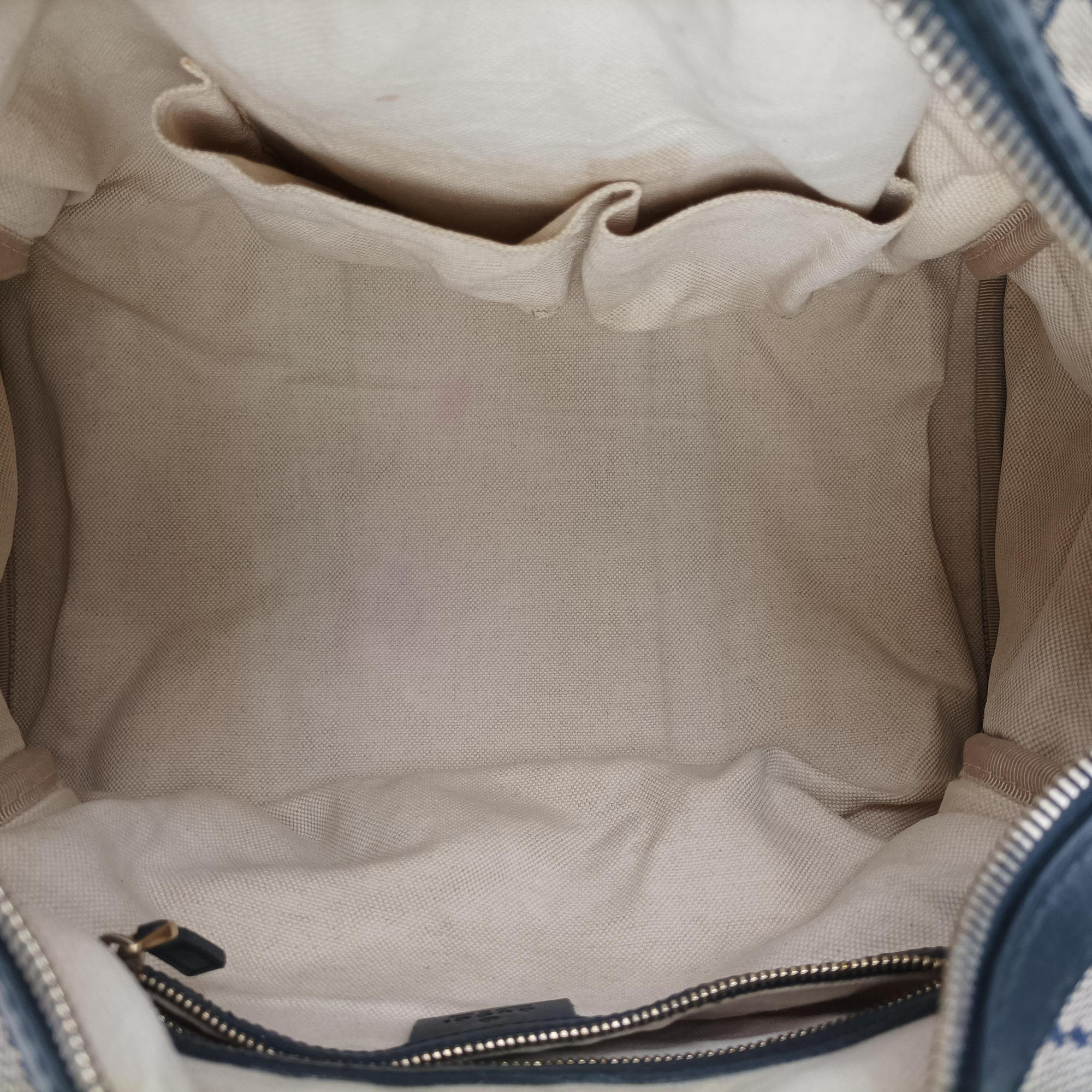 Pre-owned Gucci Sherry Line Navy×red×beige canvas×leather 247205 shoulderbag | stylenewstar