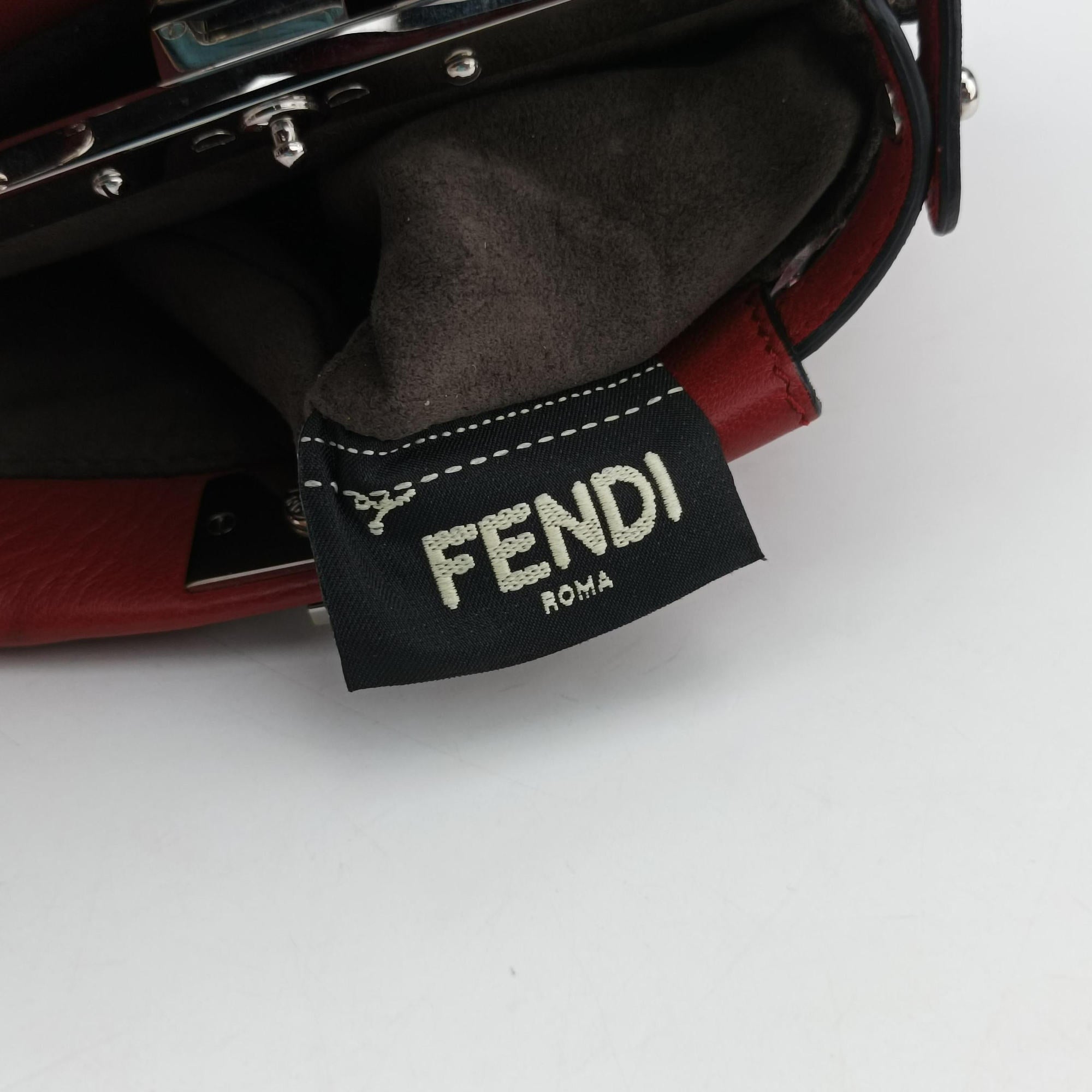 Vintage Fendi Micro Peekaboo Red×multi lambskin 8M0355 shoulderbag | stylenewstar