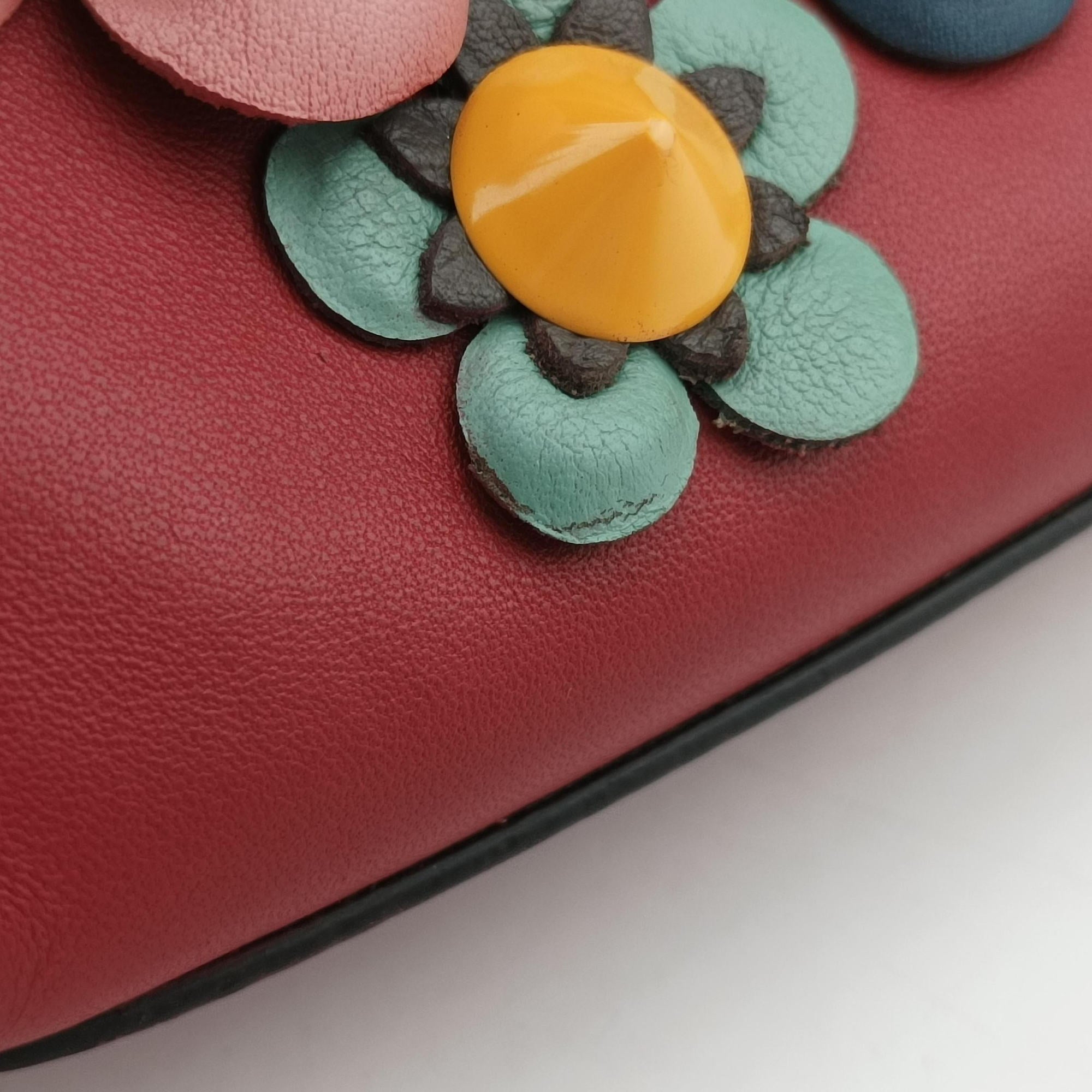 Vintage Fendi Micro Peekaboo Red×multi lambskin 8M0355 shoulderbag | stylenewstar
