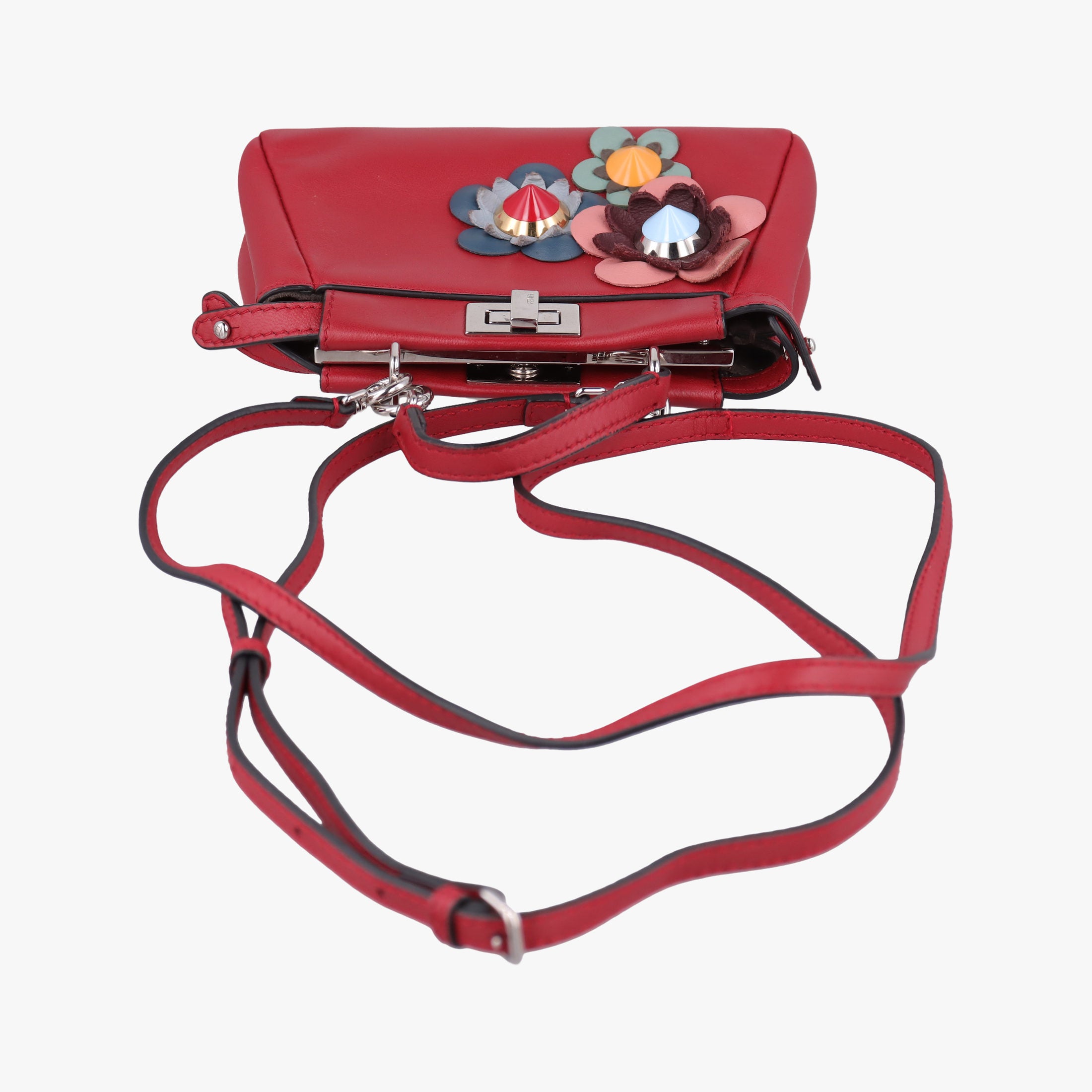 Vintage Fendi Micro Peekaboo Red×multi lambskin 8M0355 shoulderbag | stylenewstar