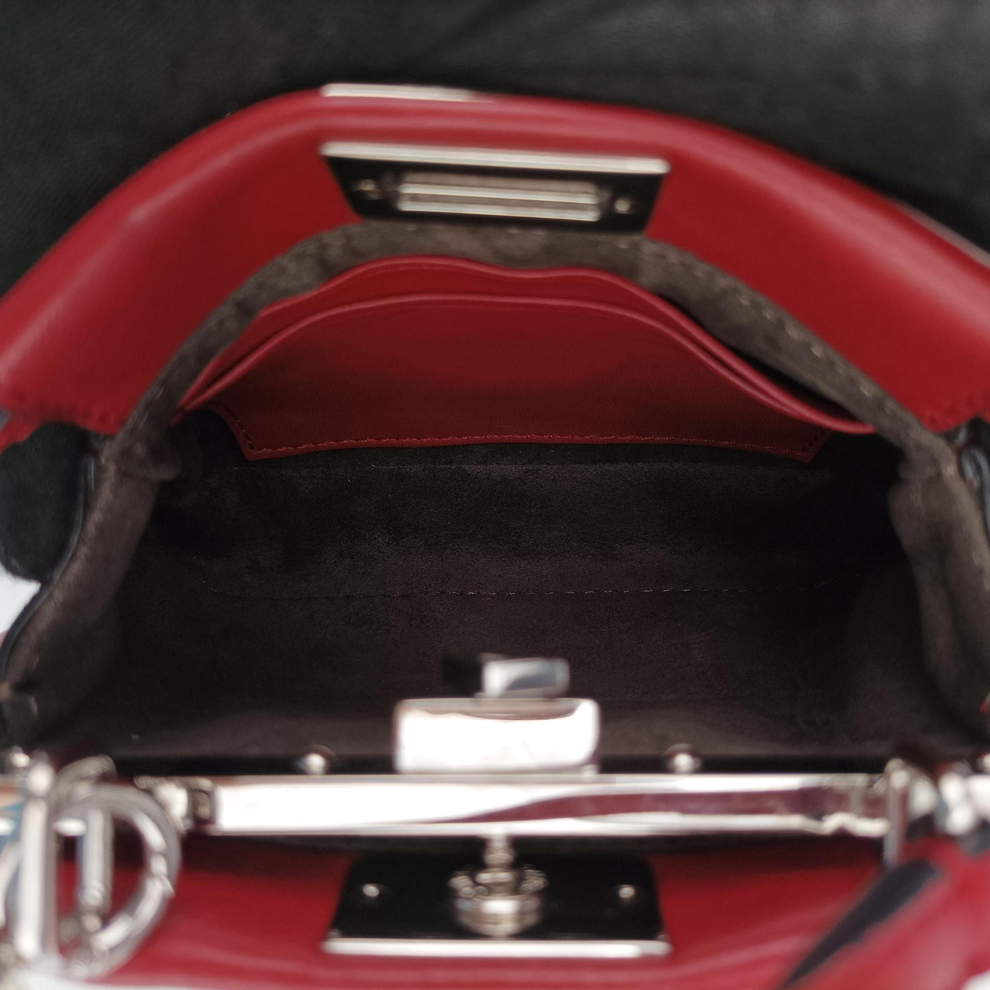 Vintage Fendi Micro Peekaboo Red×multi lambskin 8M0355 shoulderbag | stylenewstar
