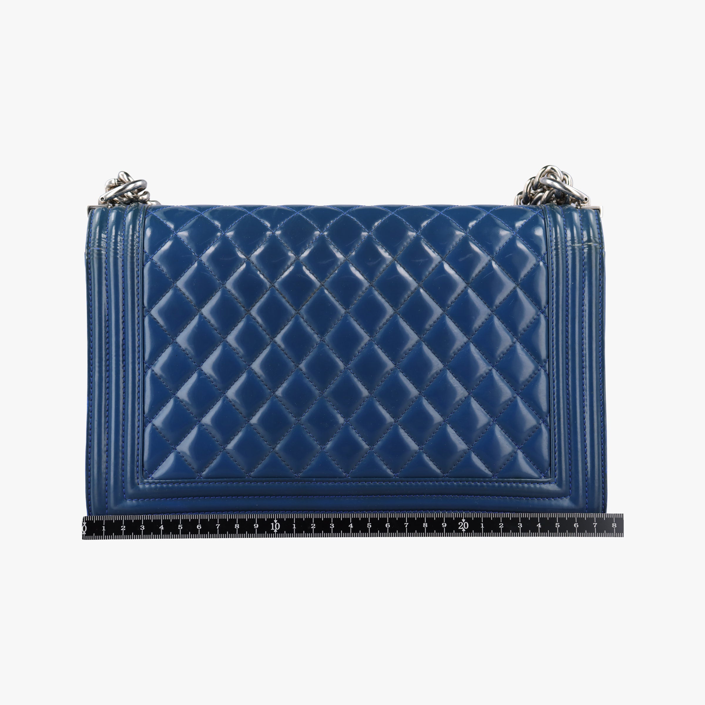 Pre-owned Chanel BOY CHANEL Blue Patent A92693 shoulderbag | stylenewstar