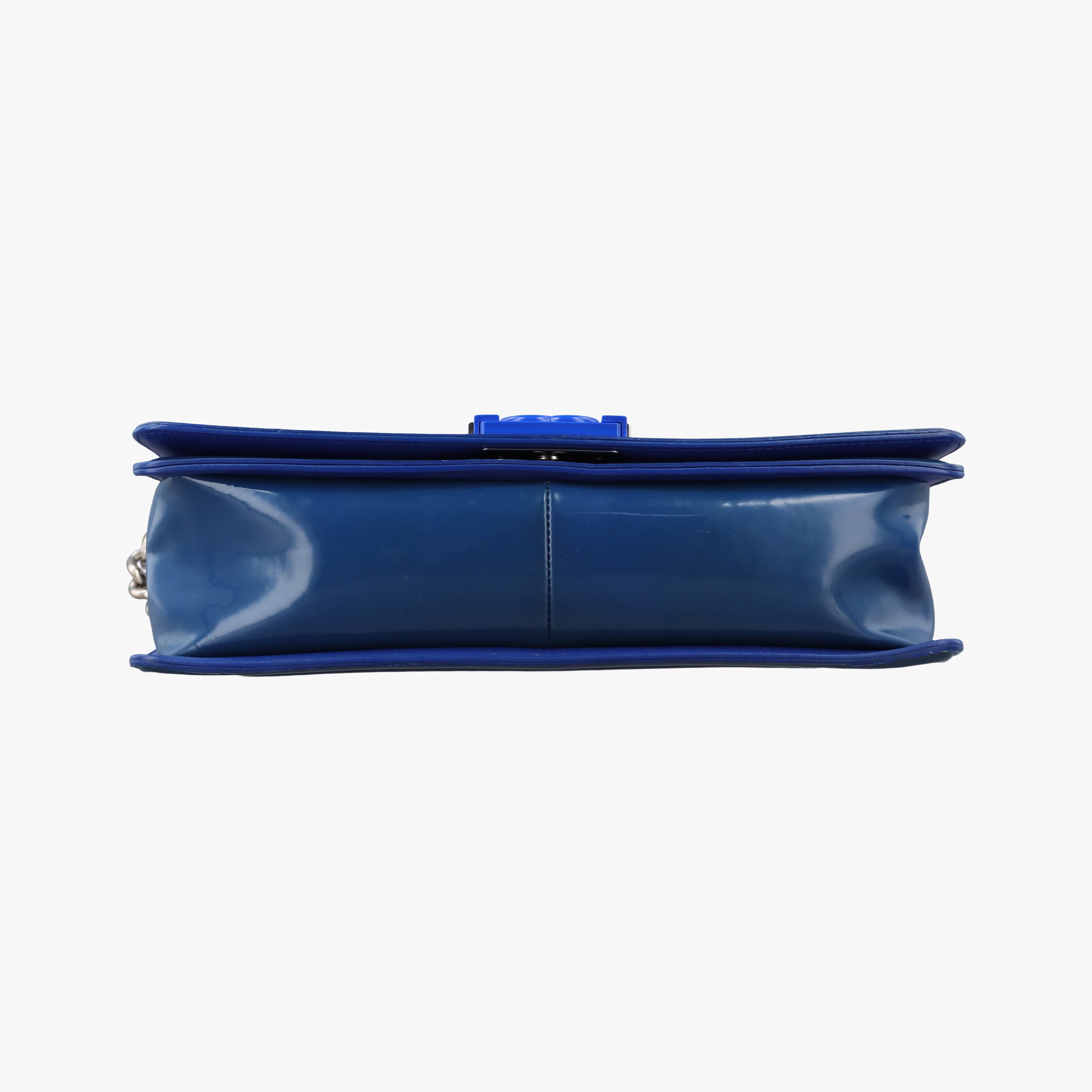 Pre-owned Chanel BOY CHANEL Blue Patent A92693 shoulderbag | stylenewstar