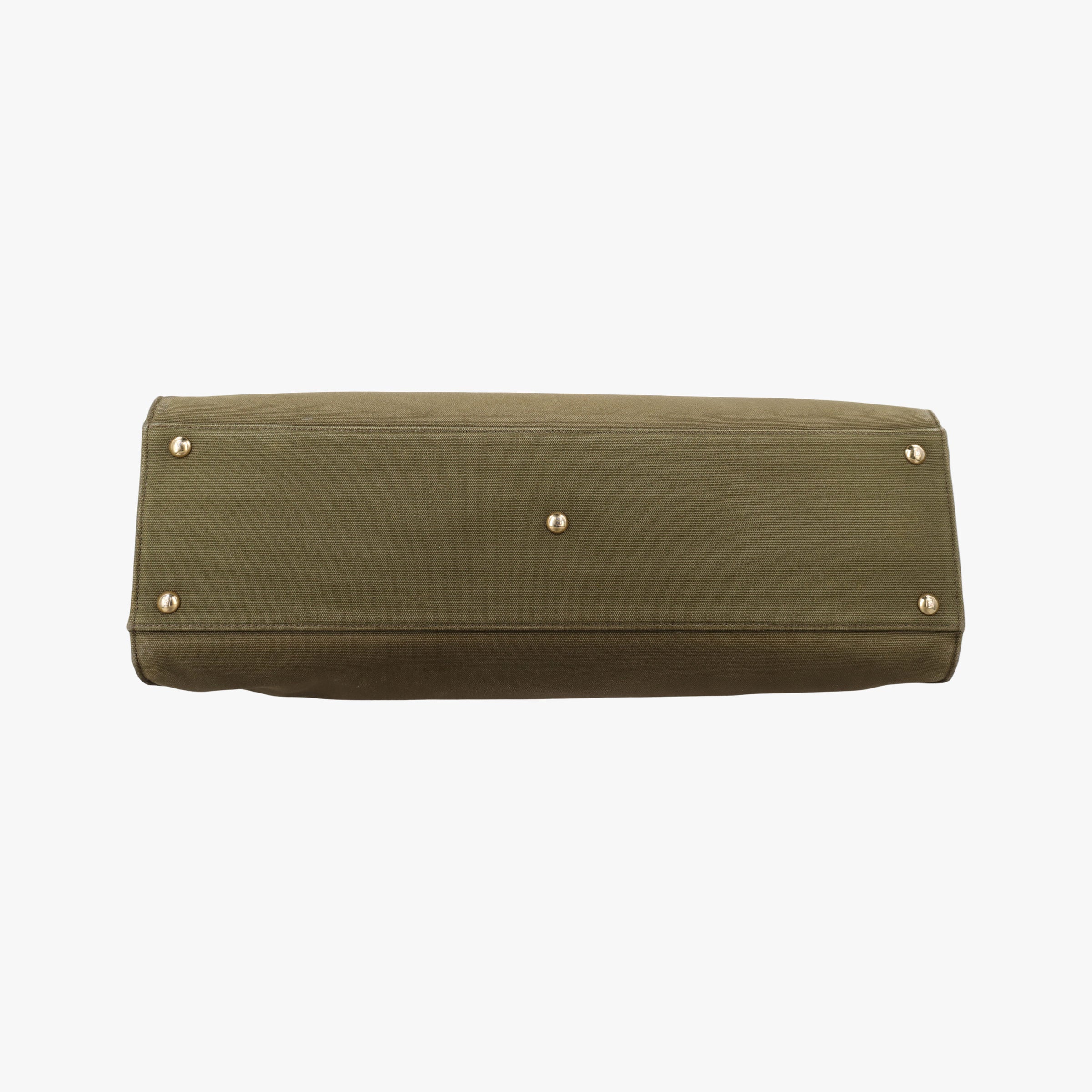 Pre-owned Fendi Peekaboo Green x Brown Canvas x Leather 8BH375 shoulderbag | stylenewstar