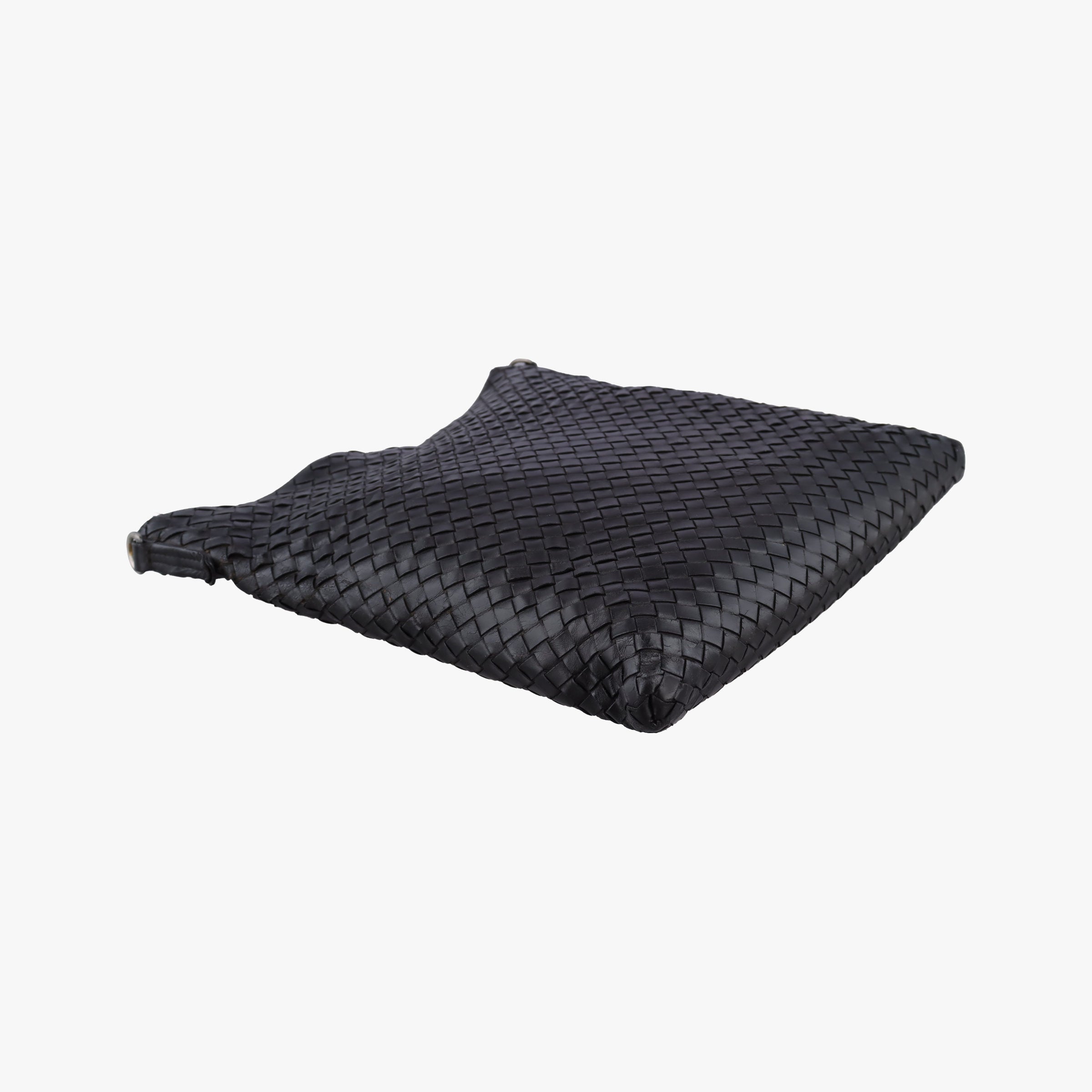 Pre-owned Bottega Veneta Intrecciato Black lambskin  shoulderbag | stylenewstar