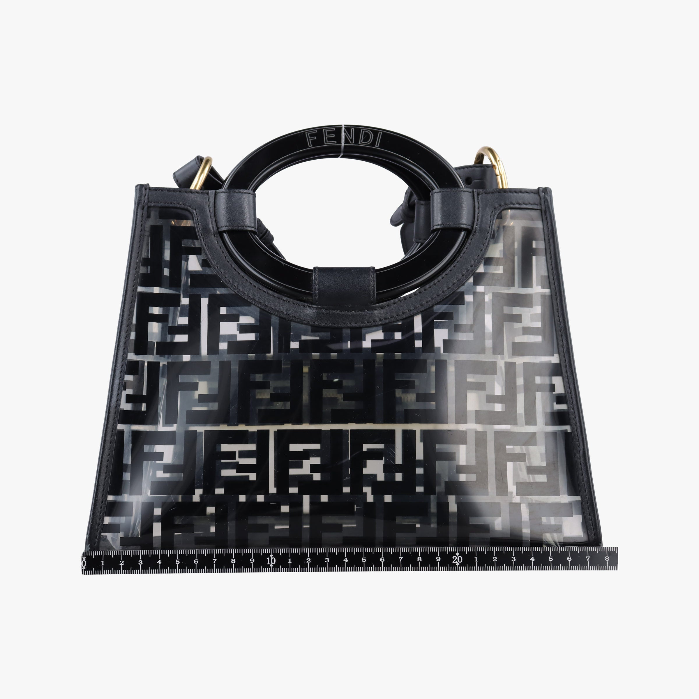 Pre-owned Fendi Runaway Shopper Black PVC Coated Canvas 8BH353 shoulderbag | stylenewstar