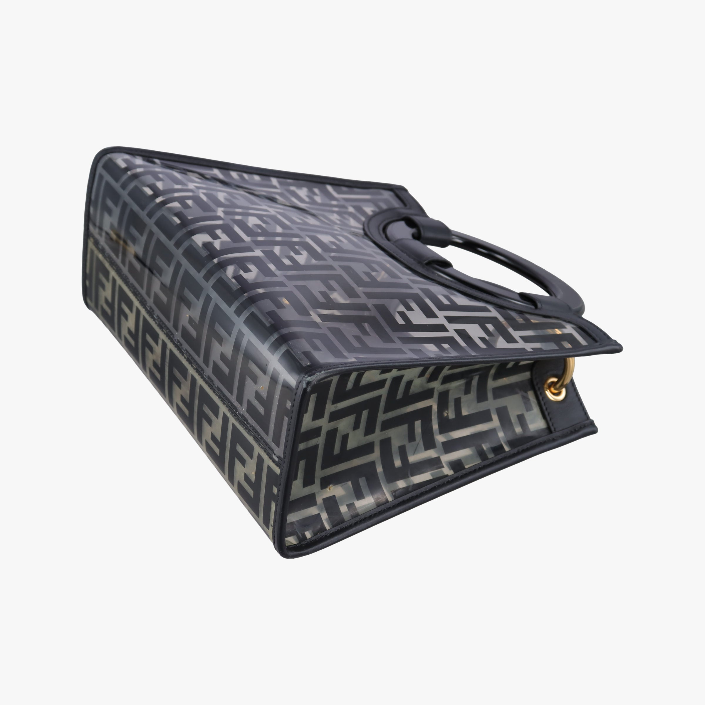 Pre-owned Fendi Runaway Shopper Black PVC Coated Canvas 8BH353 shoulderbag | stylenewstar