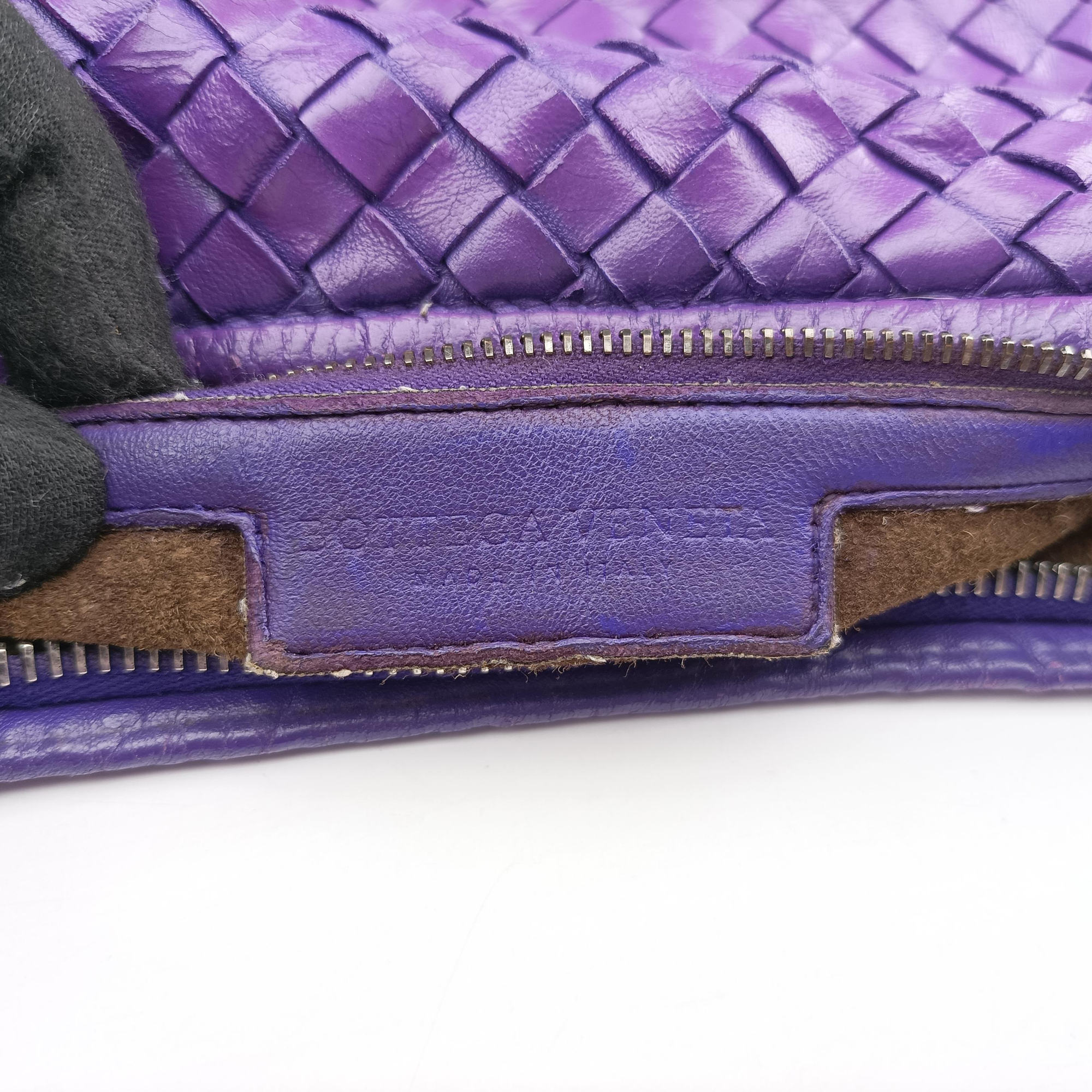 Pre-owned Bottega Veneta Intrecciato Purple lambskin  shoulderbag | stylenewstar