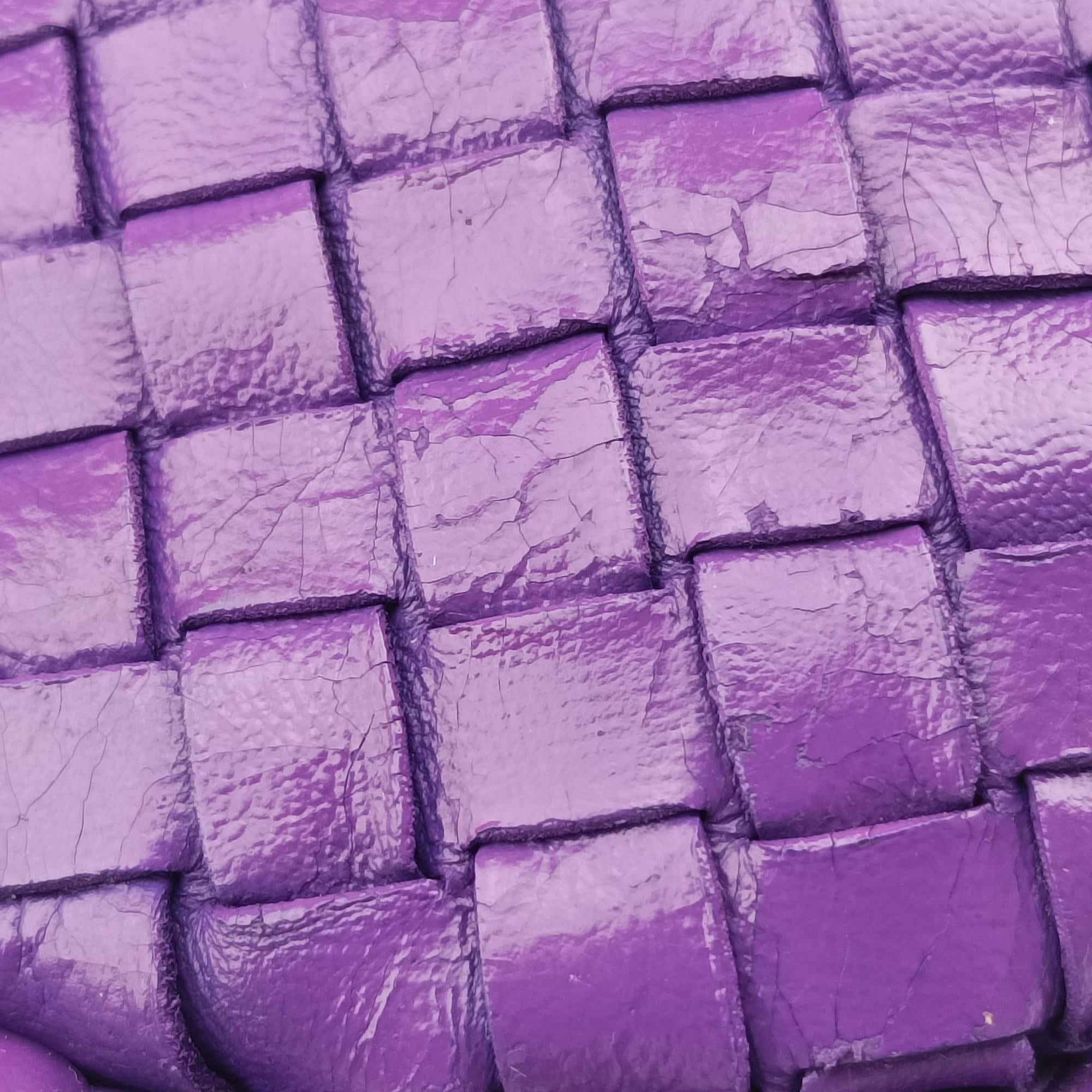 Pre-owned Bottega Veneta Intrecciato Purple lambskin  shoulderbag | stylenewstar