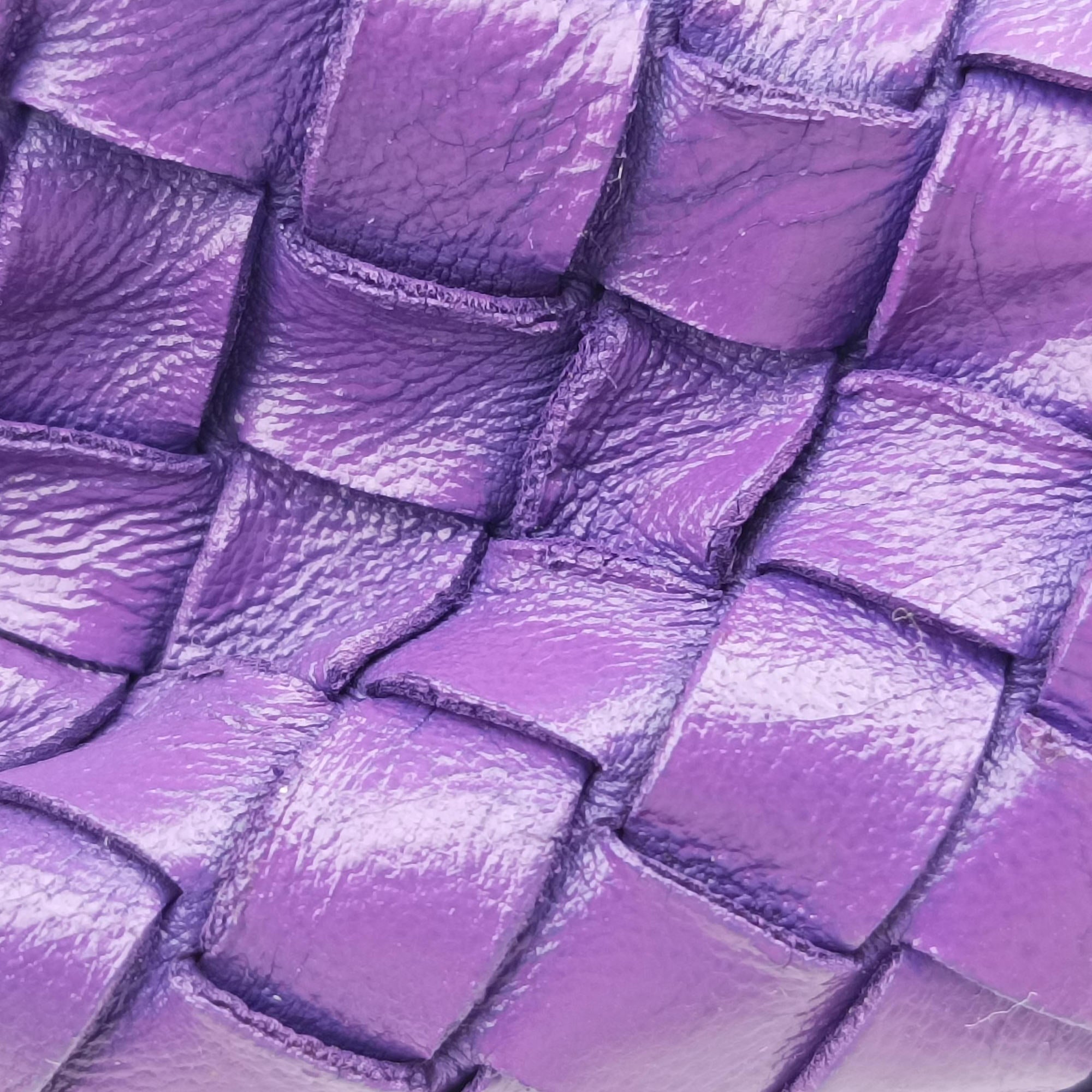 Pre-owned Bottega Veneta Intrecciato Purple lambskin  shoulderbag | stylenewstar