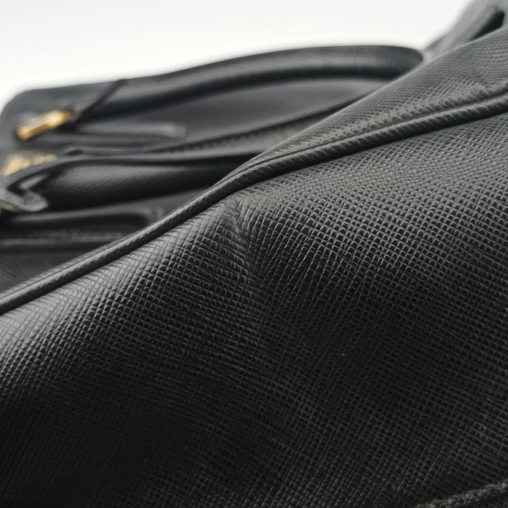 Pre-owned Prada Galleria Black SAFFIANO Leather BN2274 handbag | stylenewstar