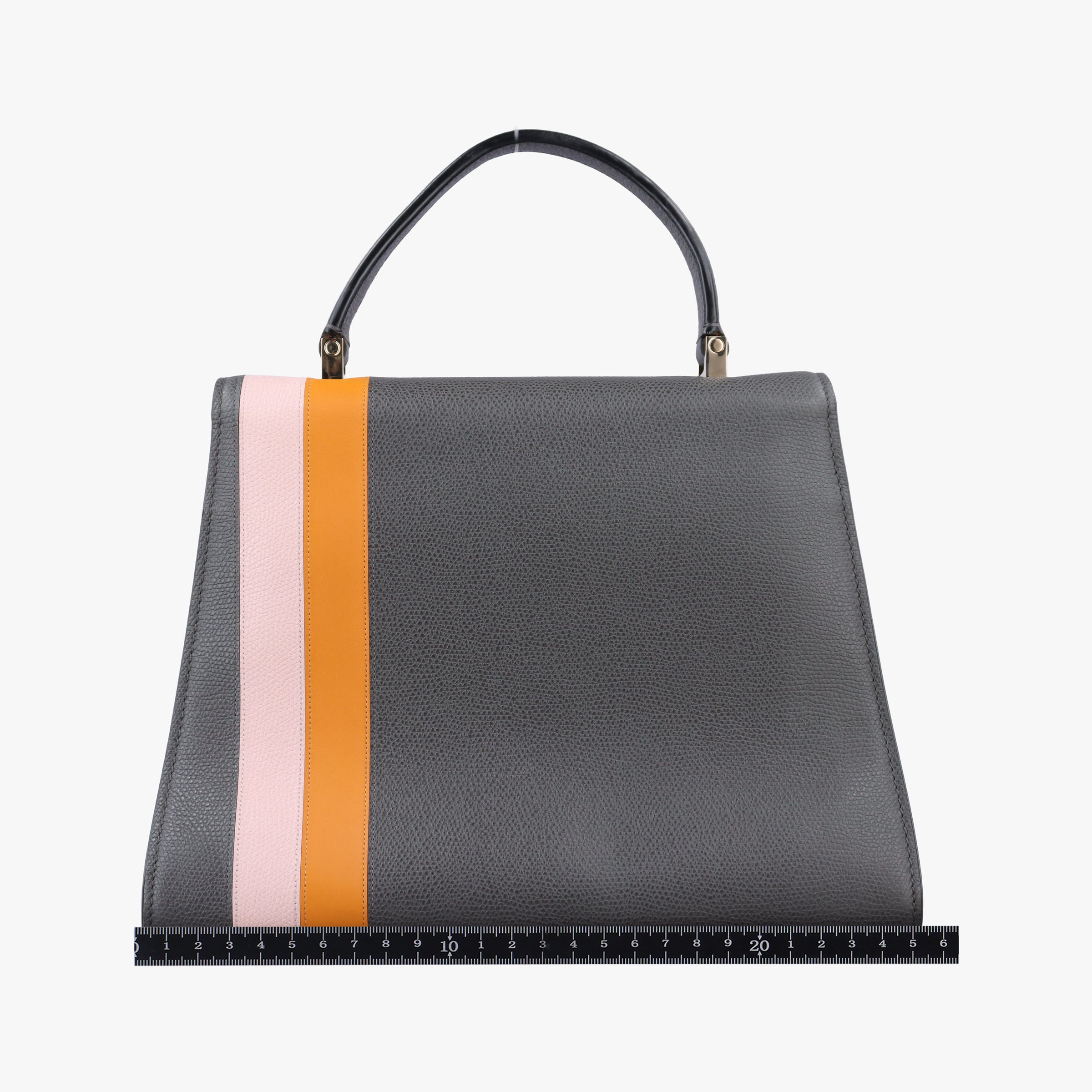 Pre-owned Valextra ISIDE Gray×orange×pink Leather  shoulderbag | stylenewstar