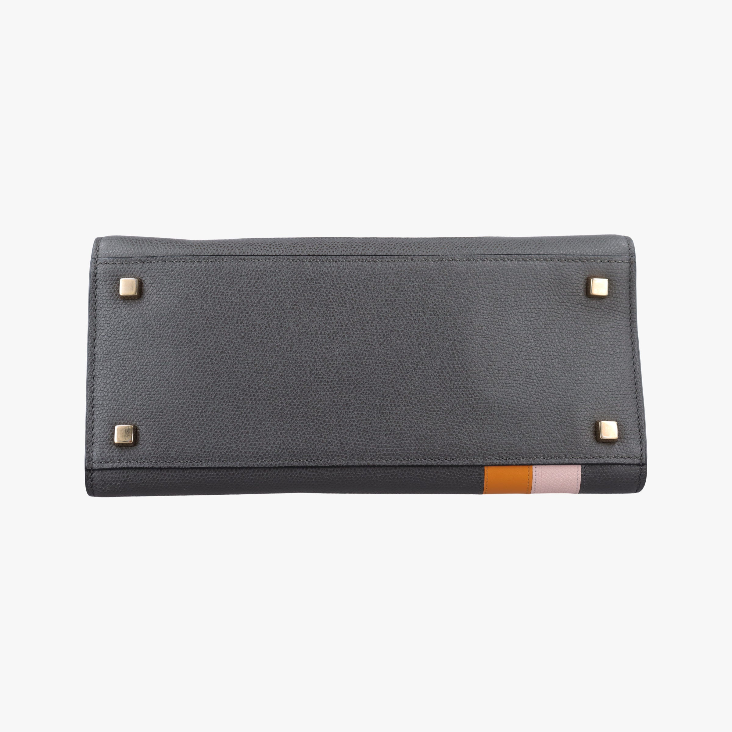 Pre-owned Valextra ISIDE Gray×orange×pink Leather  shoulderbag | stylenewstar