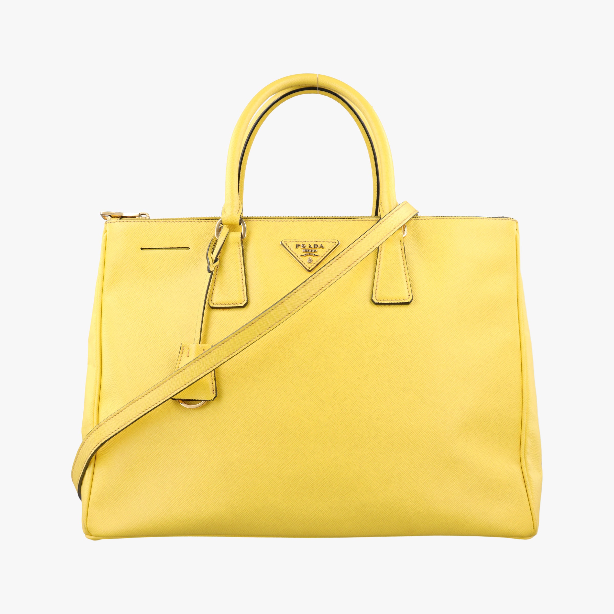 Vintage Prada Galleria Yellow SAFFIANO Leather BN2274 shoulderbag | stylenewstar