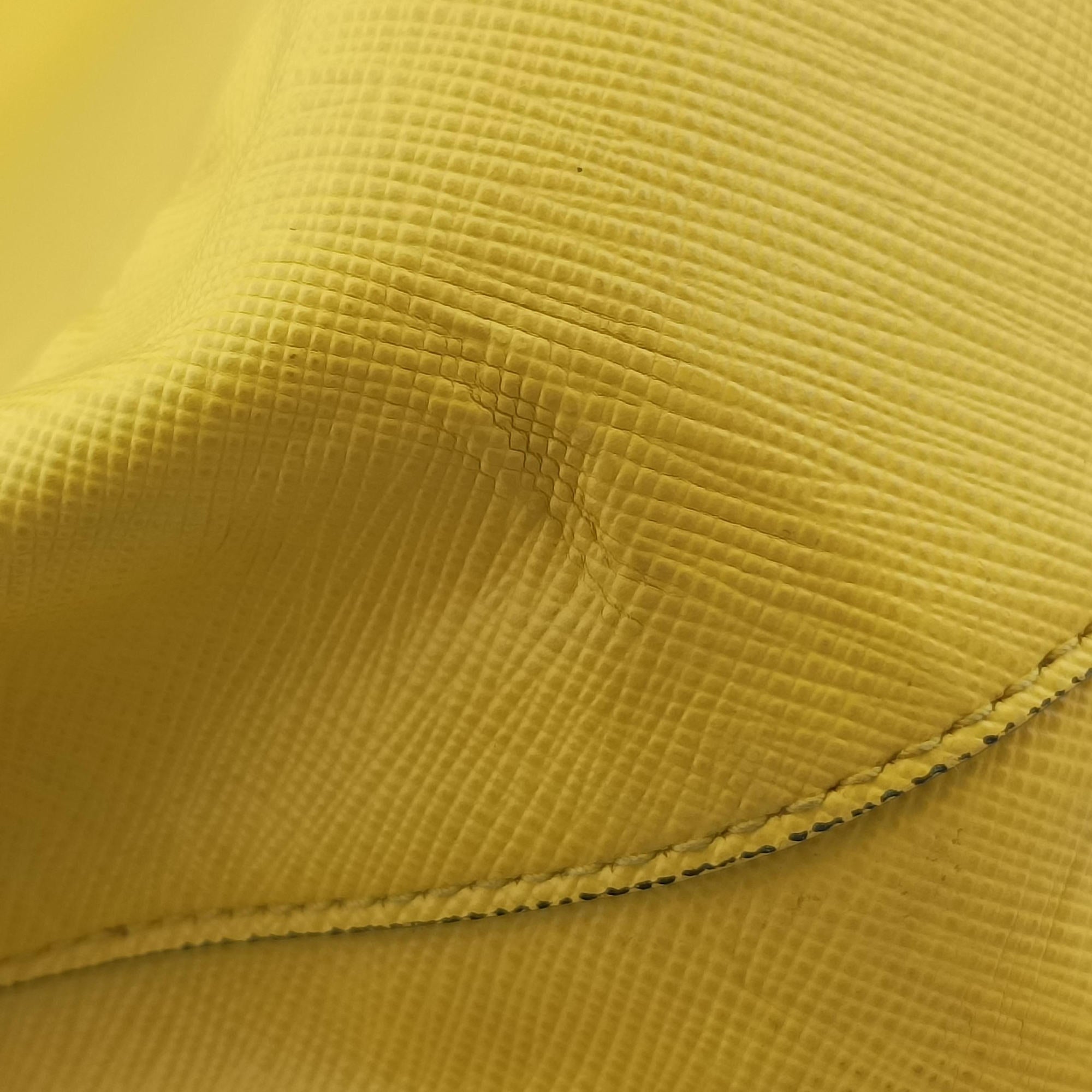 Vintage Prada Galleria Yellow SAFFIANO Leather BN2274 shoulderbag | stylenewstar