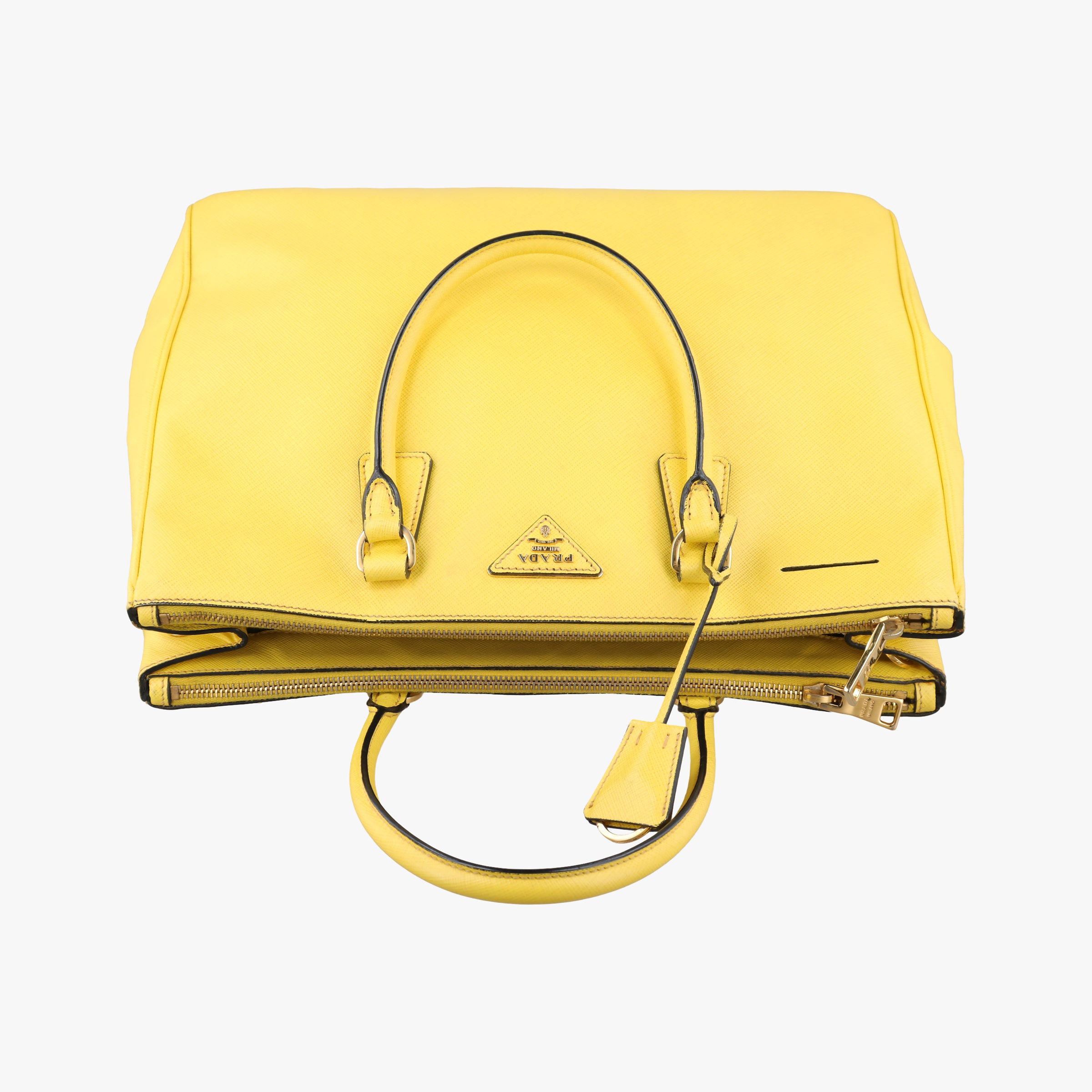 Vintage Prada Galleria Yellow SAFFIANO Leather BN2274 shoulderbag | stylenewstar