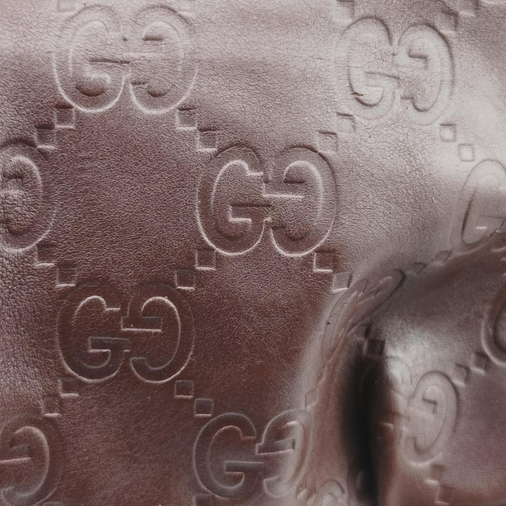 Pre-owned Gucci Guccissima Interlocking Icon Hobo Brown leather 223951 shoulderbag | stylenewstar