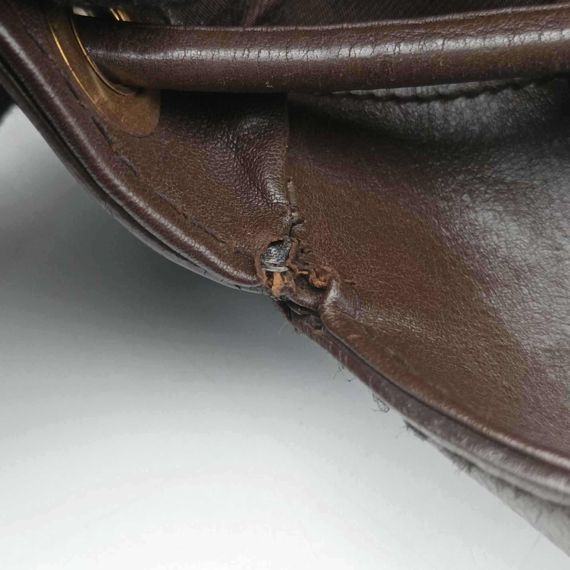 Pre-owned Gucci Guccissima Interlocking Icon Hobo Brown leather 223951 shoulderbag | stylenewstar