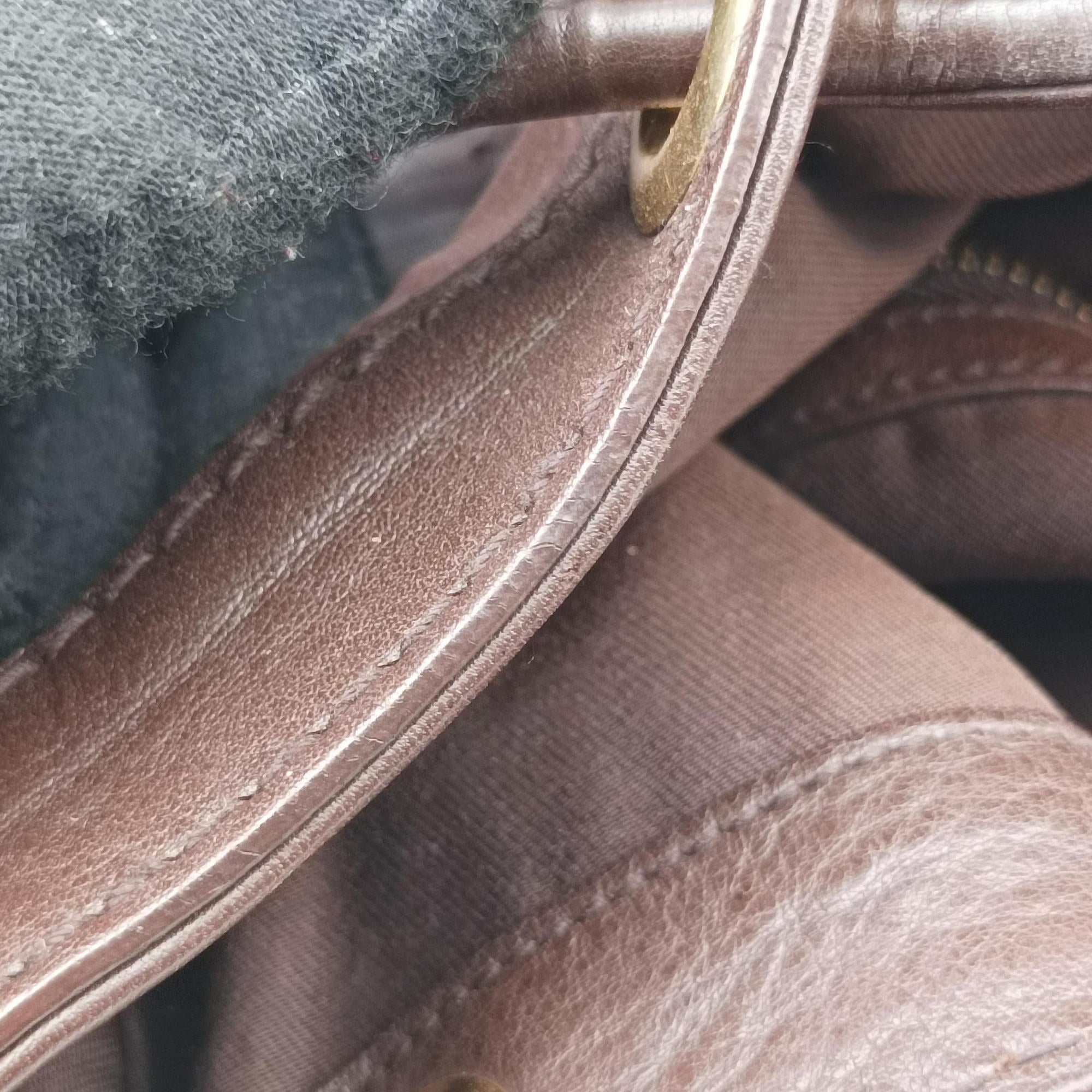 Pre-owned Gucci Guccissima Interlocking Icon Hobo Brown leather 223951 shoulderbag | stylenewstar
