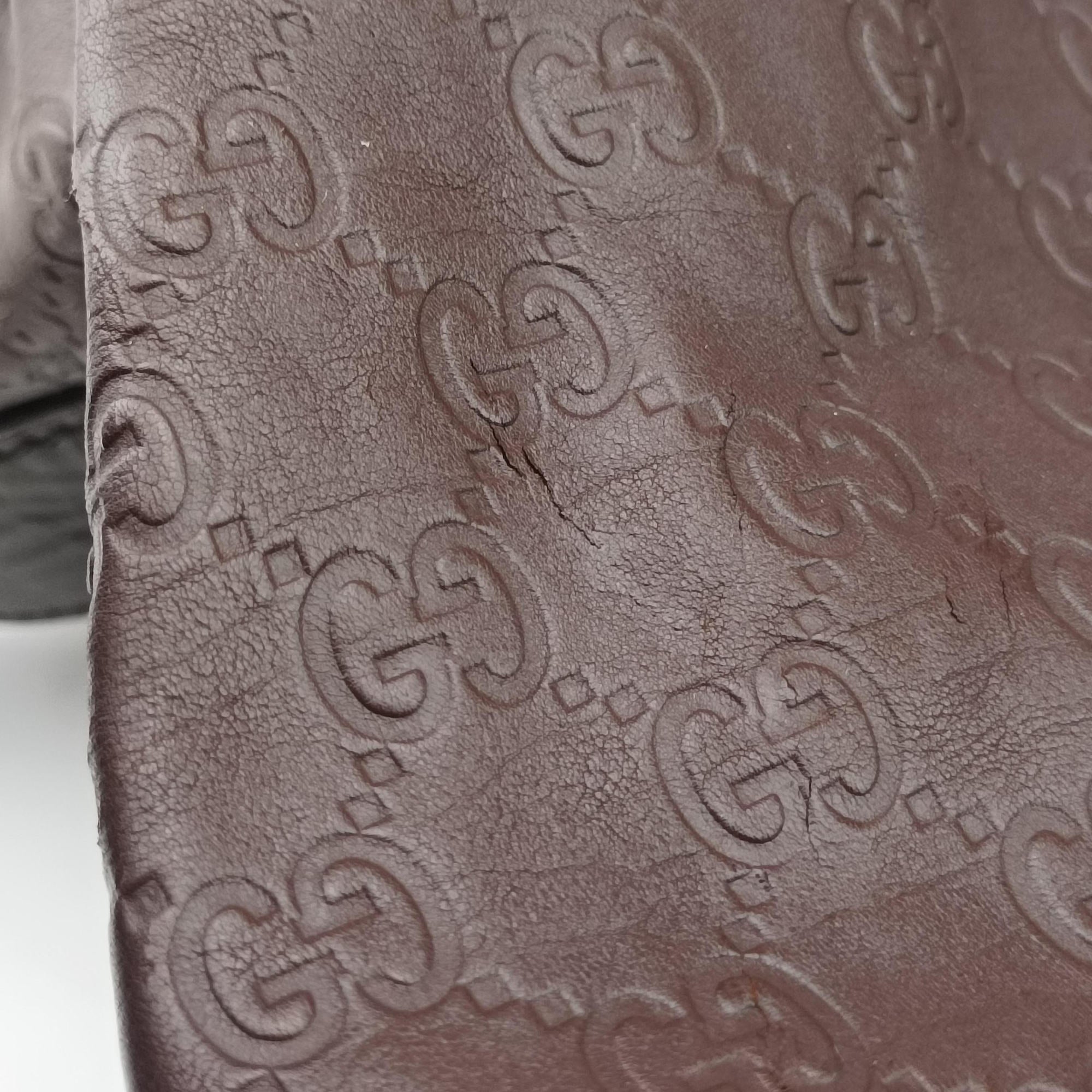 Pre-owned Gucci Guccissima Interlocking Icon Hobo Brown leather 223951 shoulderbag | stylenewstar