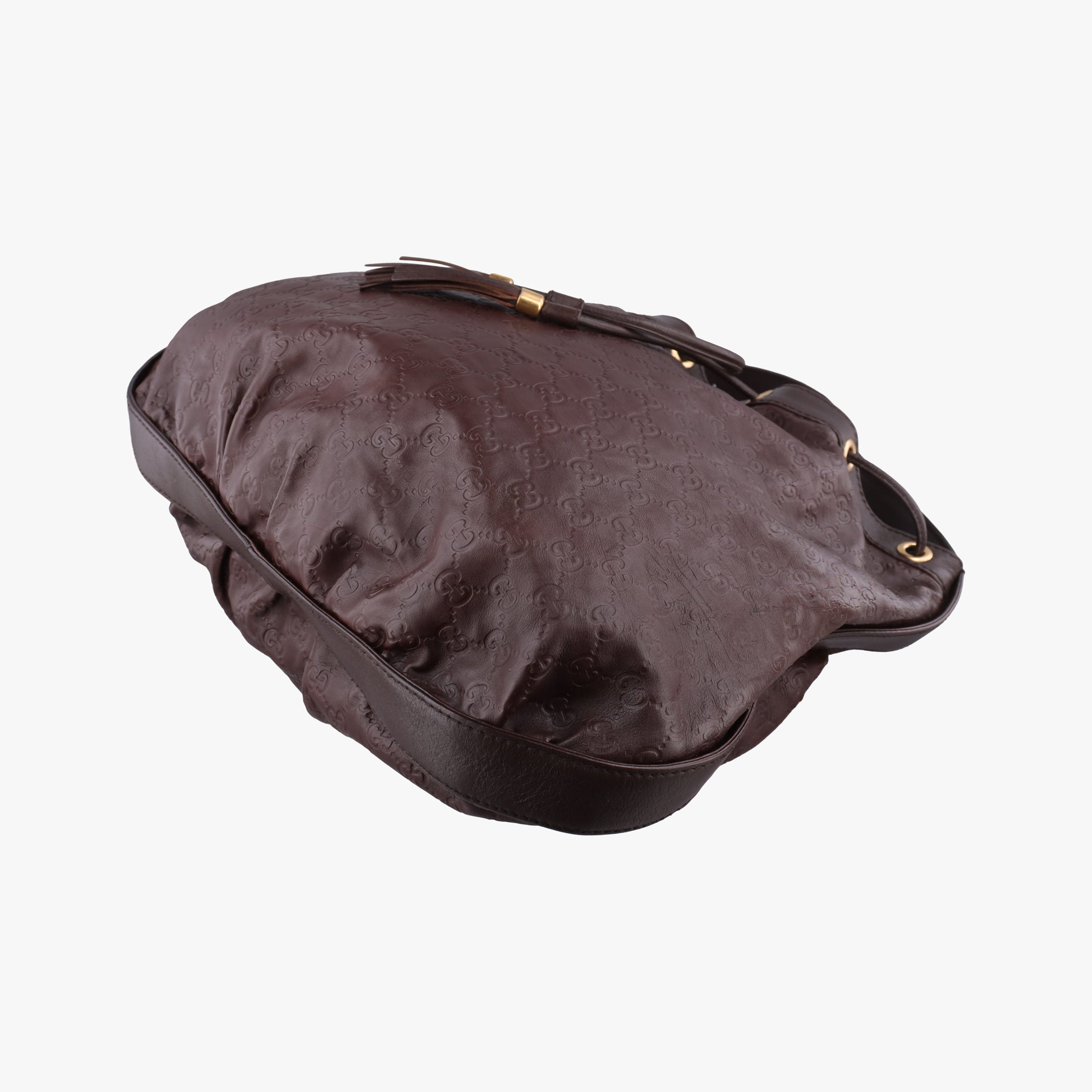 Pre-owned Gucci Guccissima Interlocking Icon Hobo Brown leather 223951 shoulderbag | stylenewstar