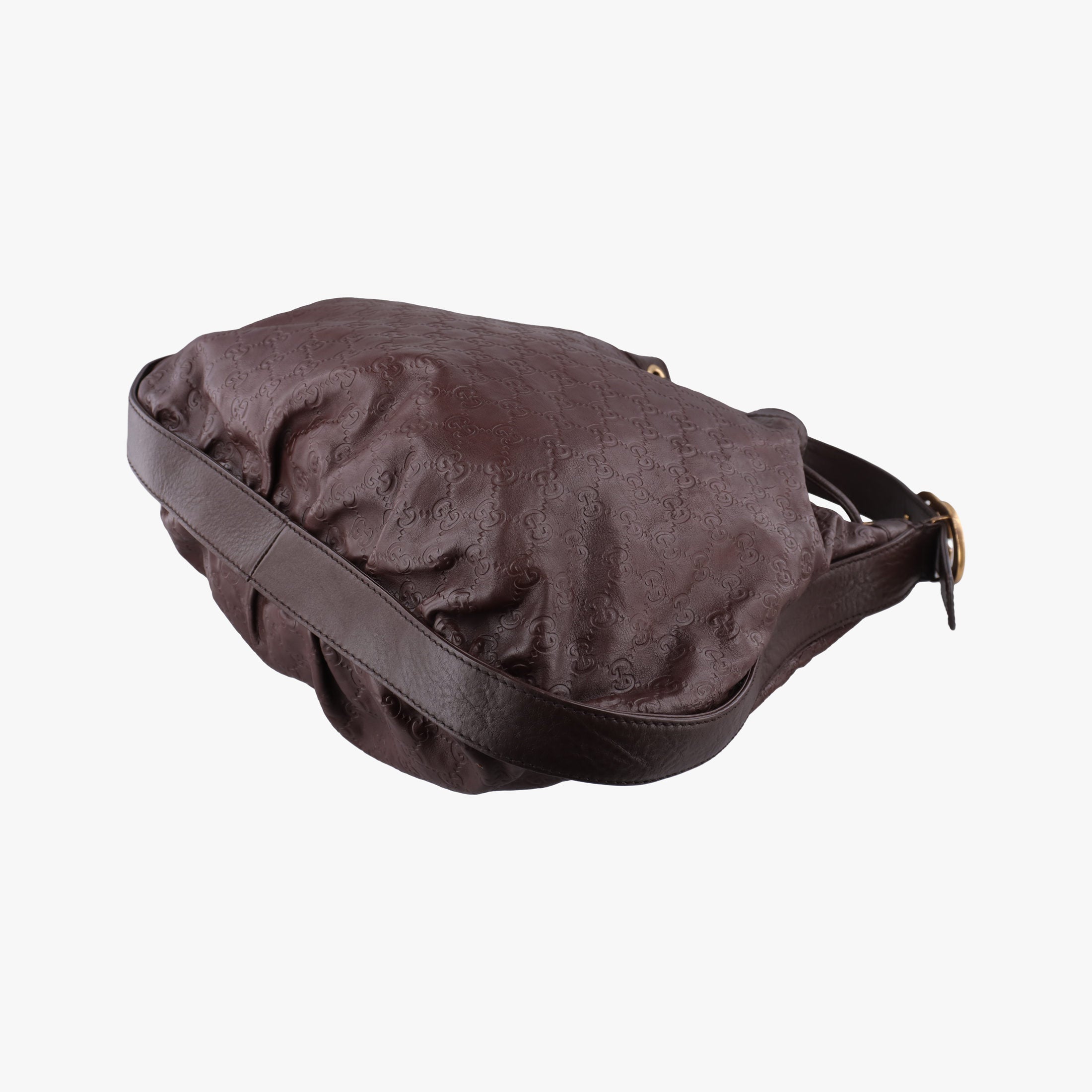 Pre-owned Gucci Guccissima Interlocking Icon Hobo Brown leather 223951 shoulderbag | stylenewstar