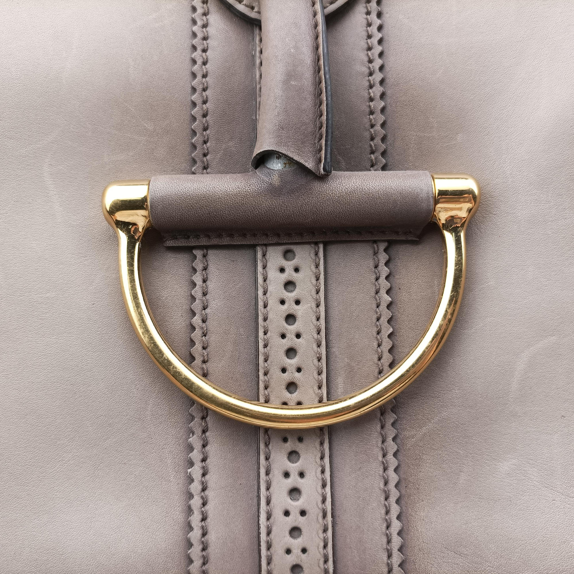 Vintage Gucci horse bit Grey Leather 296900 handbag | stylenewstar