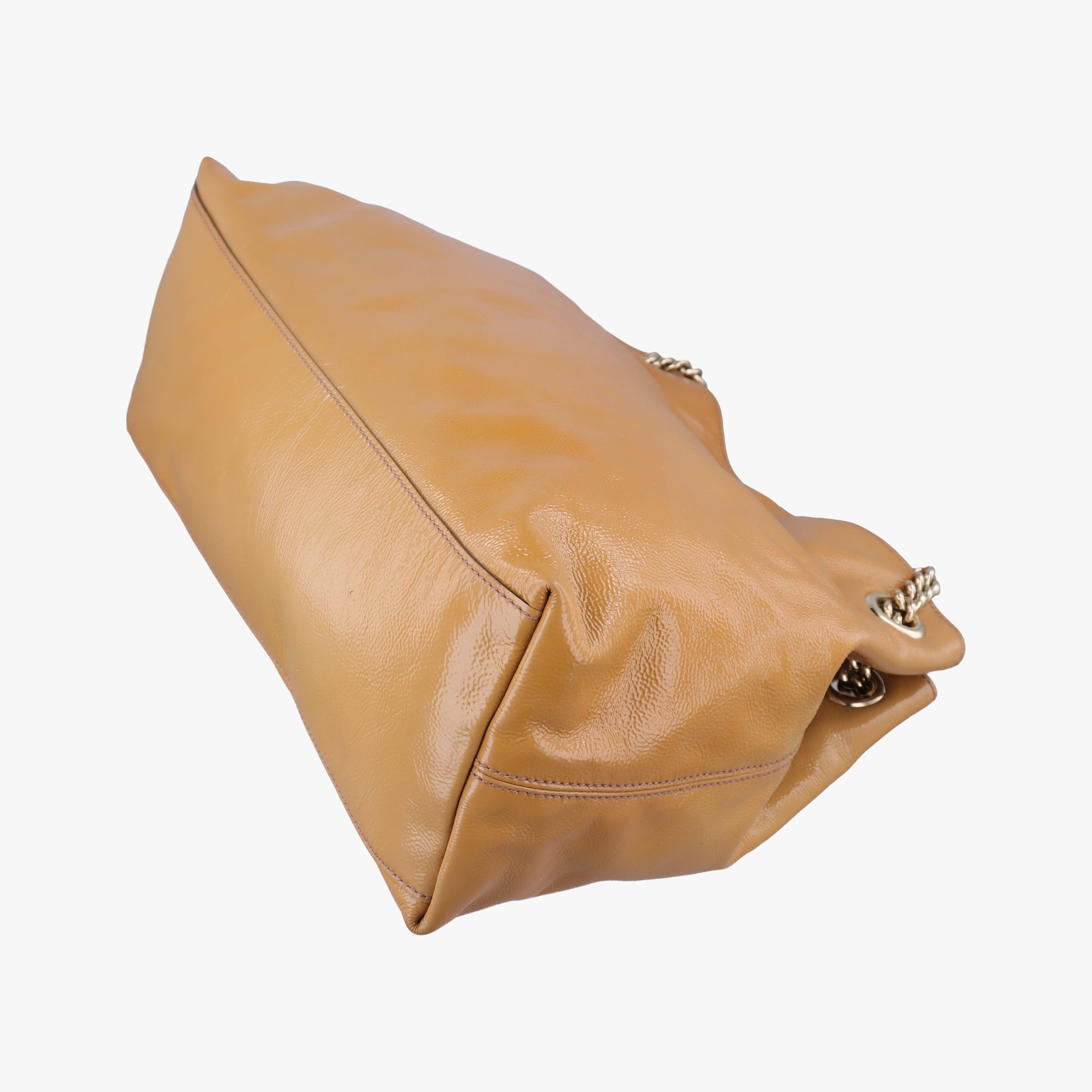 Pre-owned Gucci Soho Beige Patent Leather 308982 shoulderbag | stylenewstar