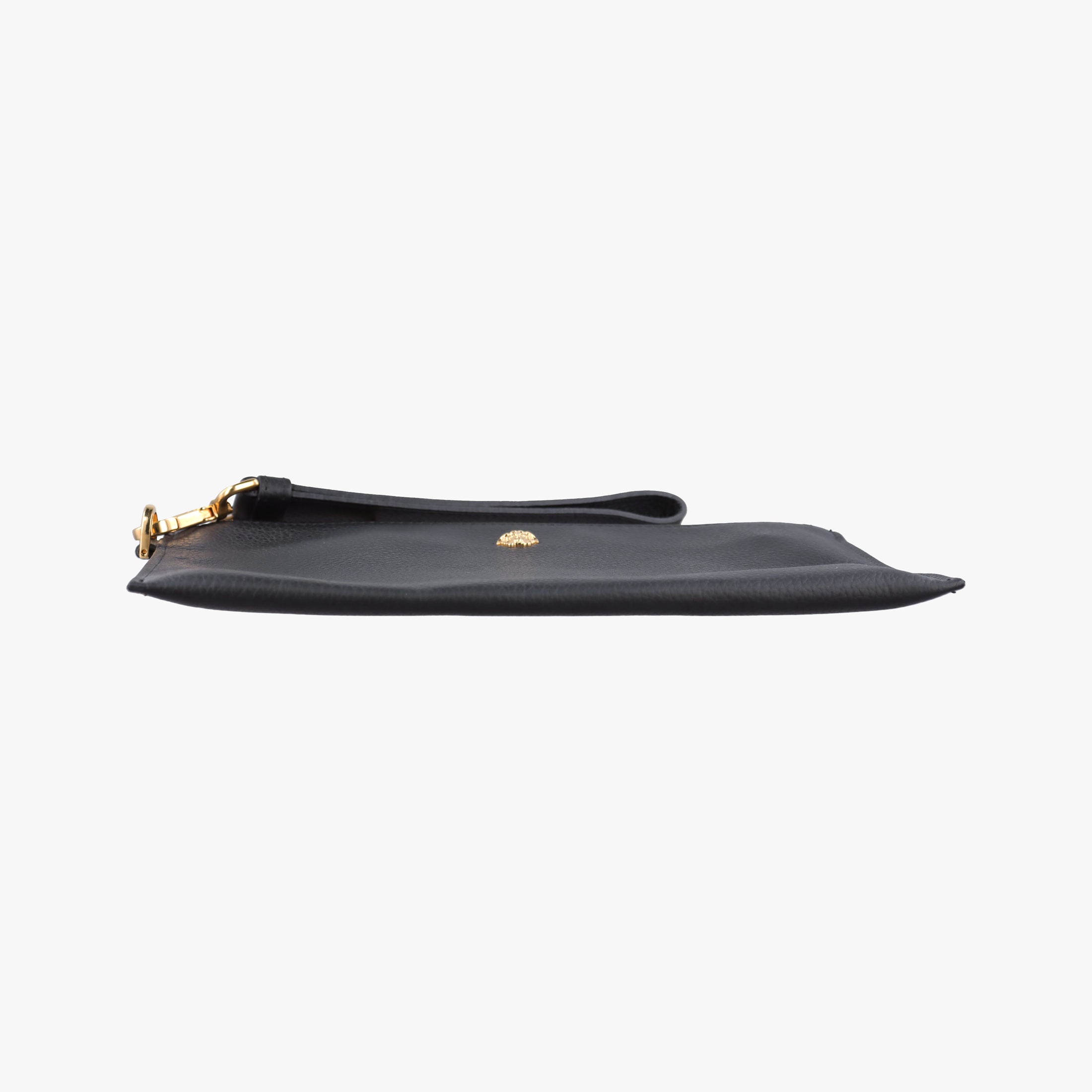Pre-owned VERSACE Medusa Black Leather  clutchbag | stylenewstar