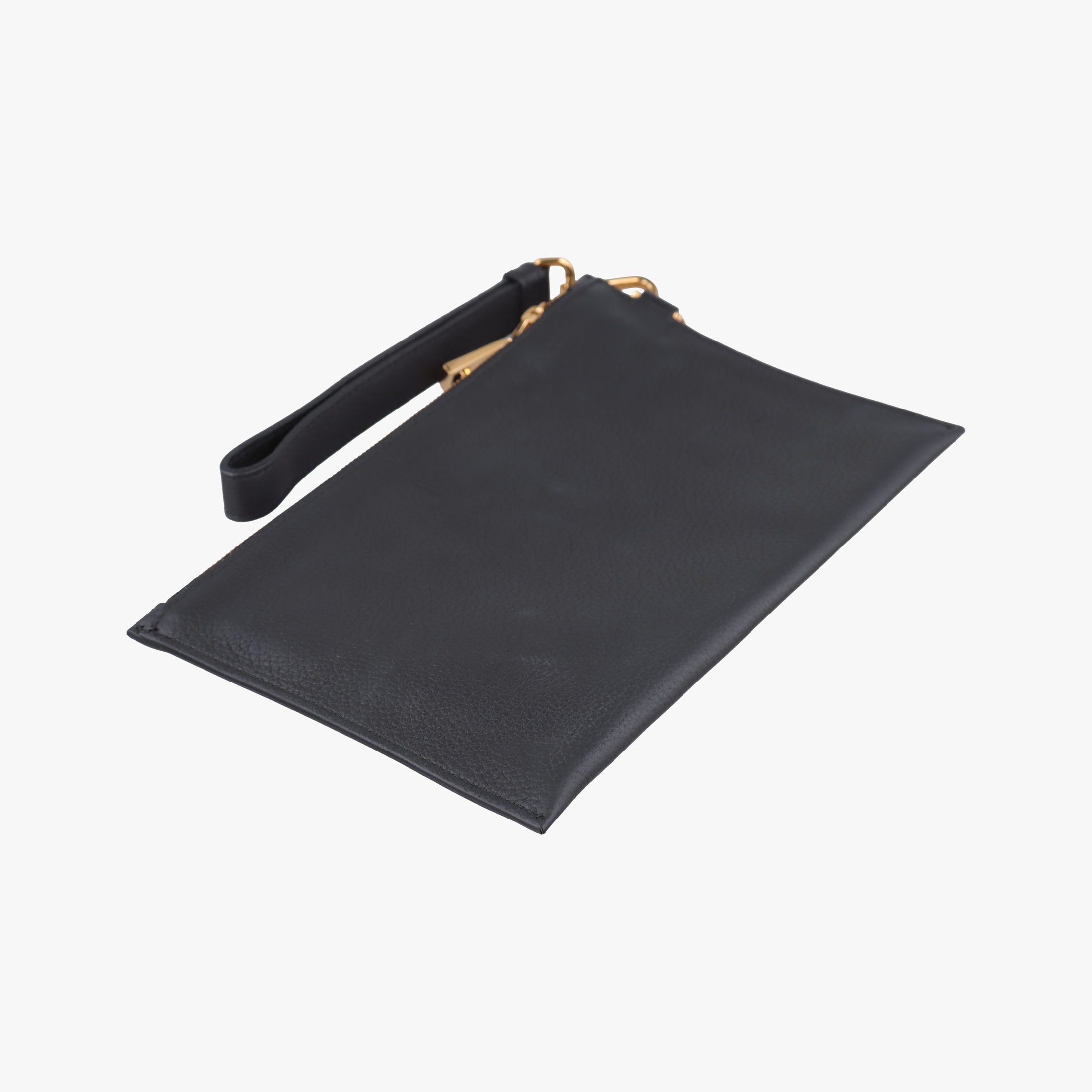 Pre-owned VERSACE Medusa Black Leather  clutchbag | stylenewstar