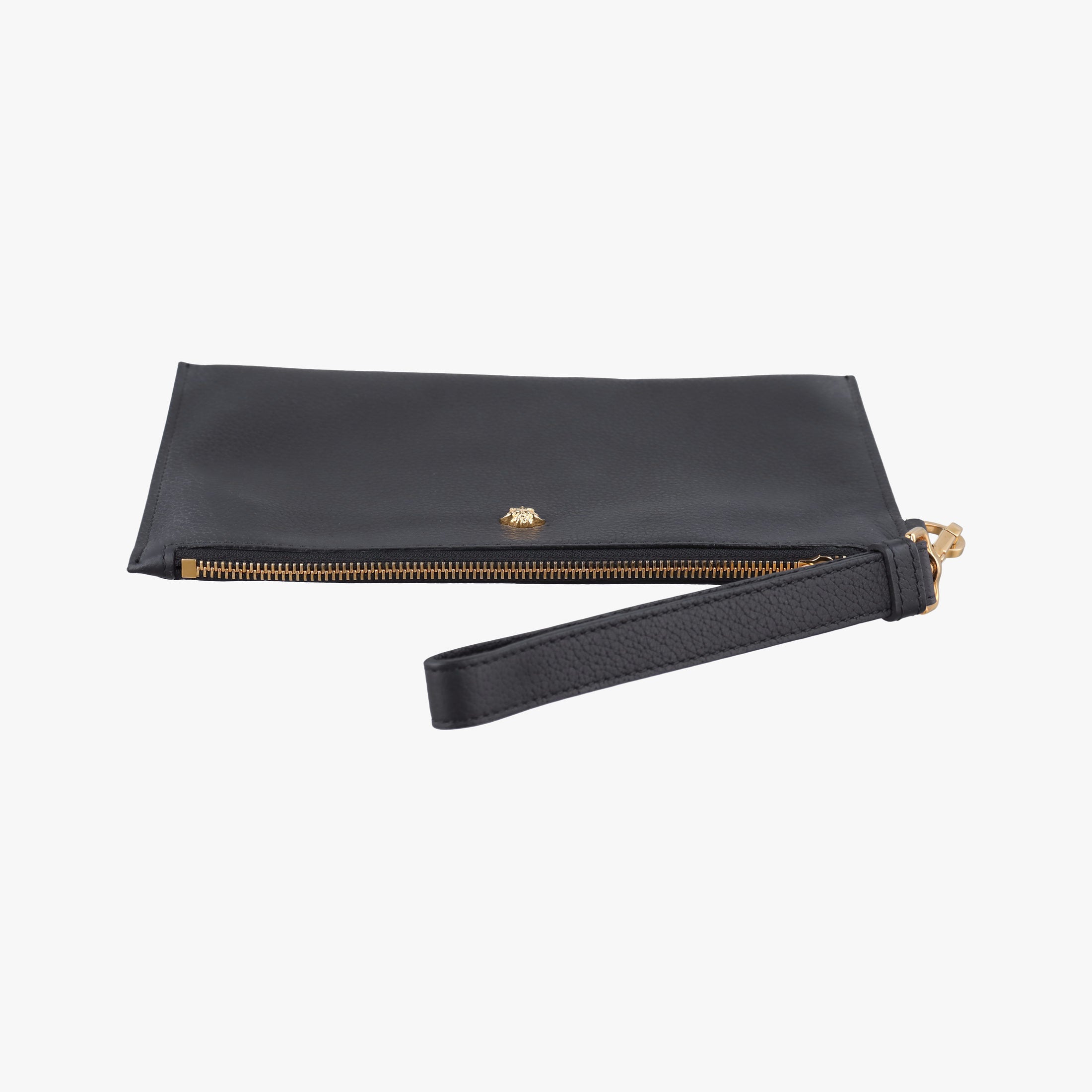 Pre-owned VERSACE Medusa Black Leather  clutchbag | stylenewstar