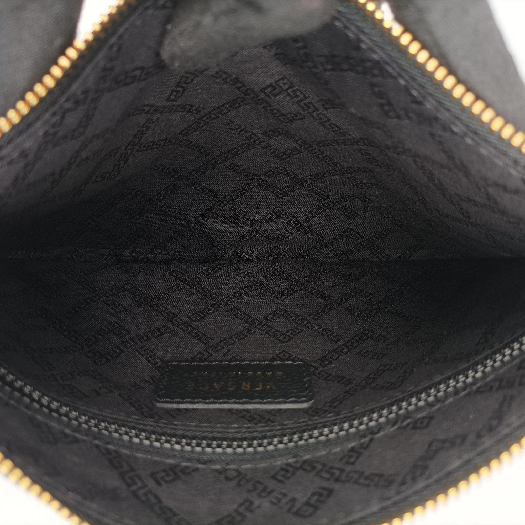 Pre-owned VERSACE Medusa Black Leather  clutchbag | stylenewstar