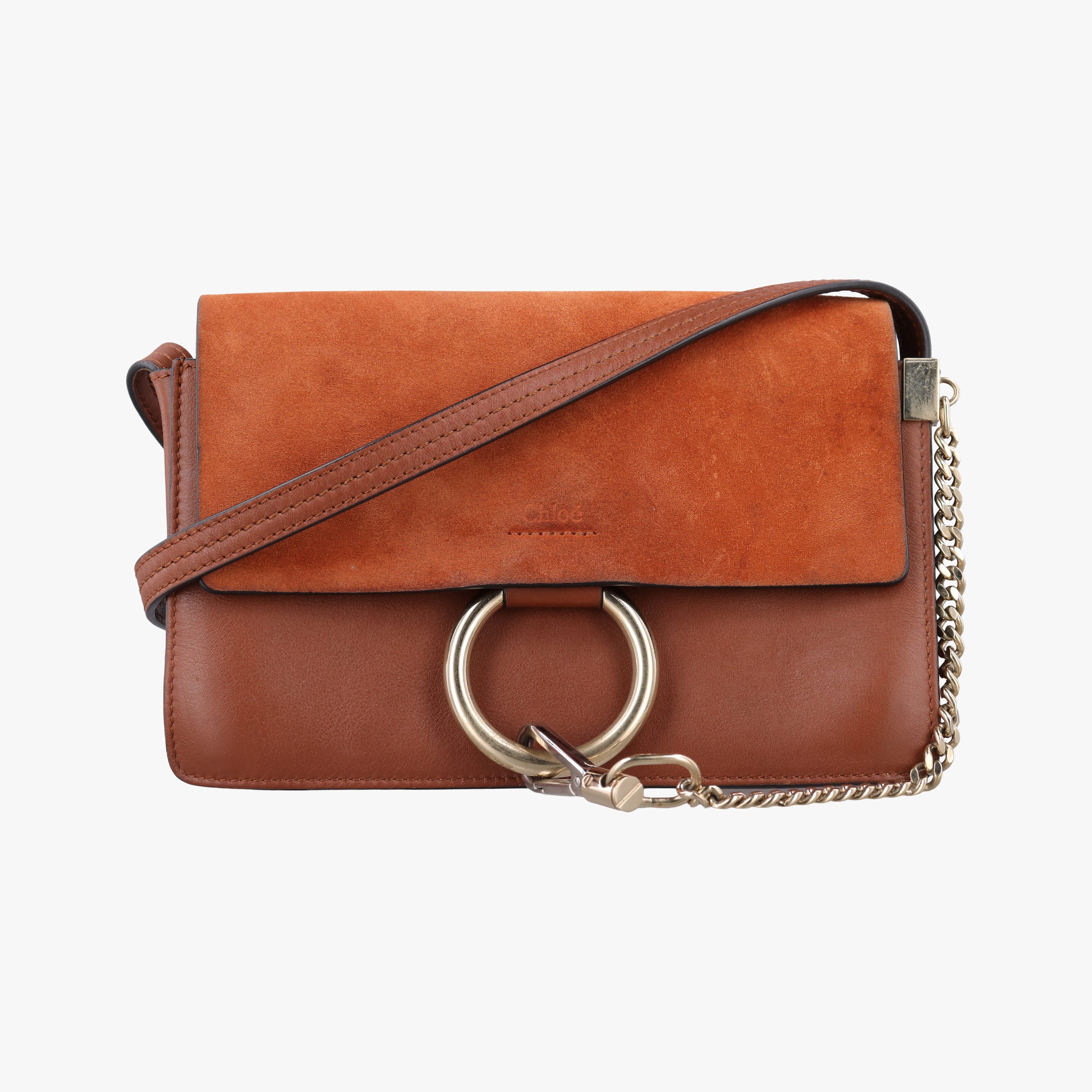 Secondhand Chloe FAYE Brown Suede × leather  shoulderbag | stylenewstar