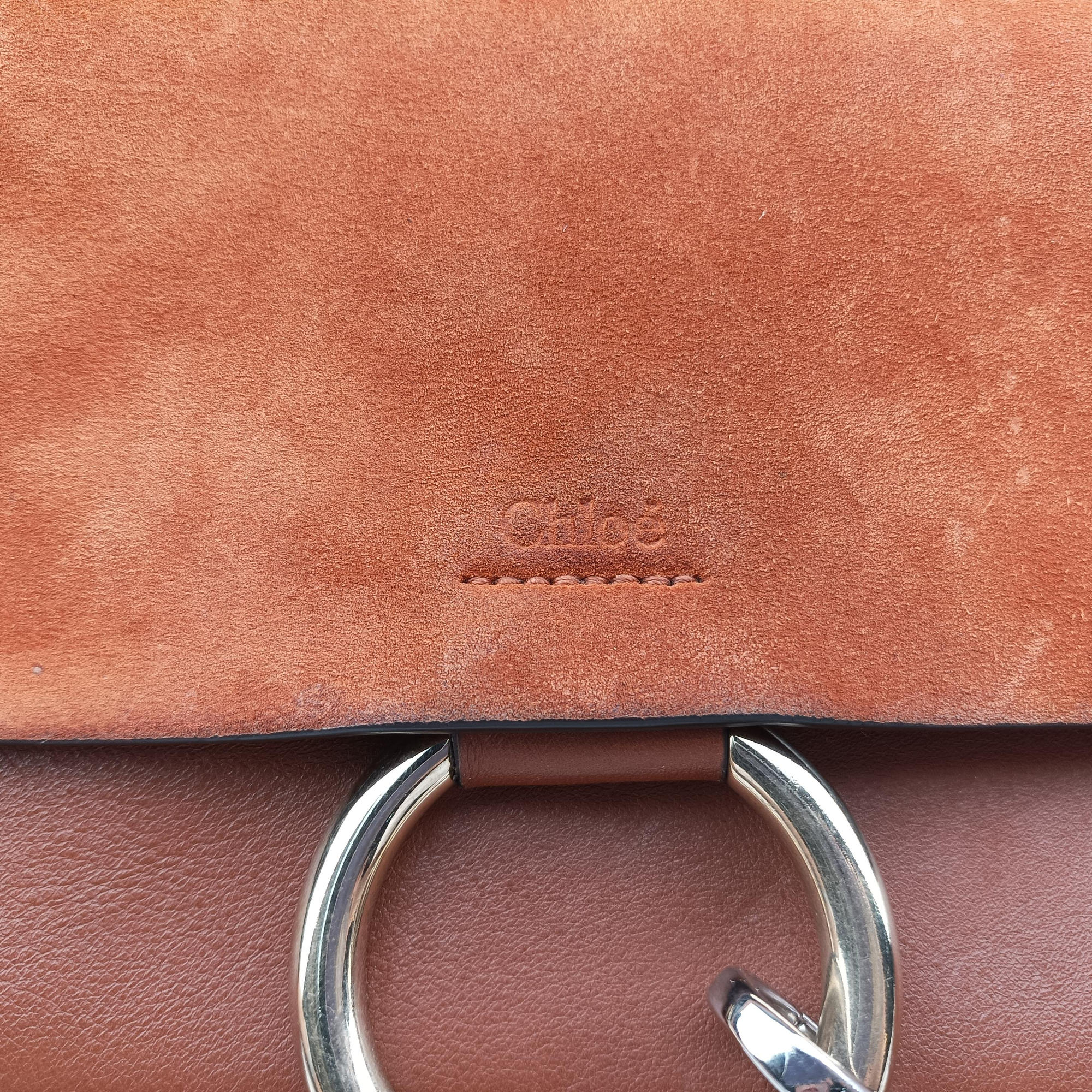 Secondhand Chloe FAYE Brown Suede × leather  shoulderbag | stylenewstar