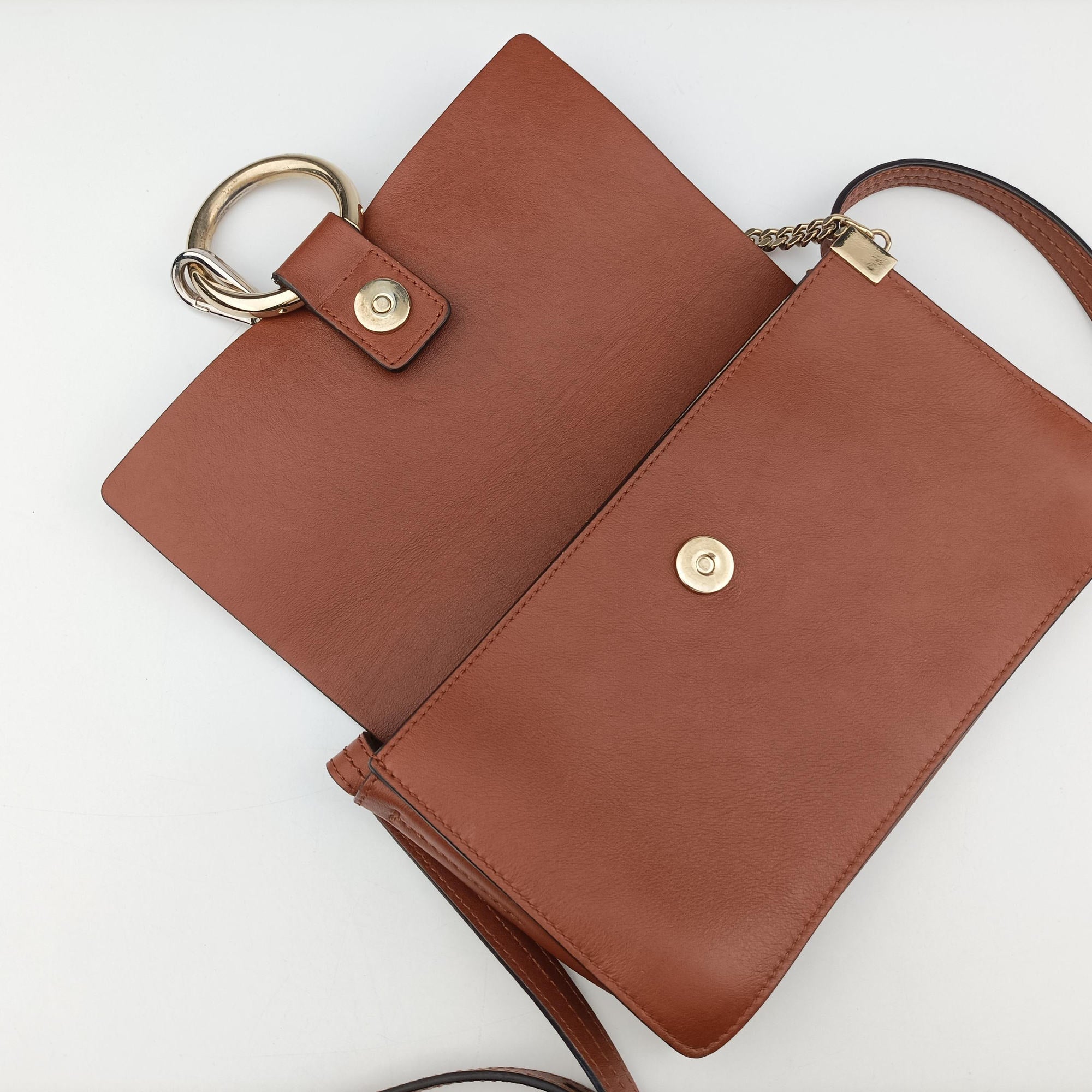 Secondhand Chloe FAYE Brown Suede × leather  shoulderbag | stylenewstar