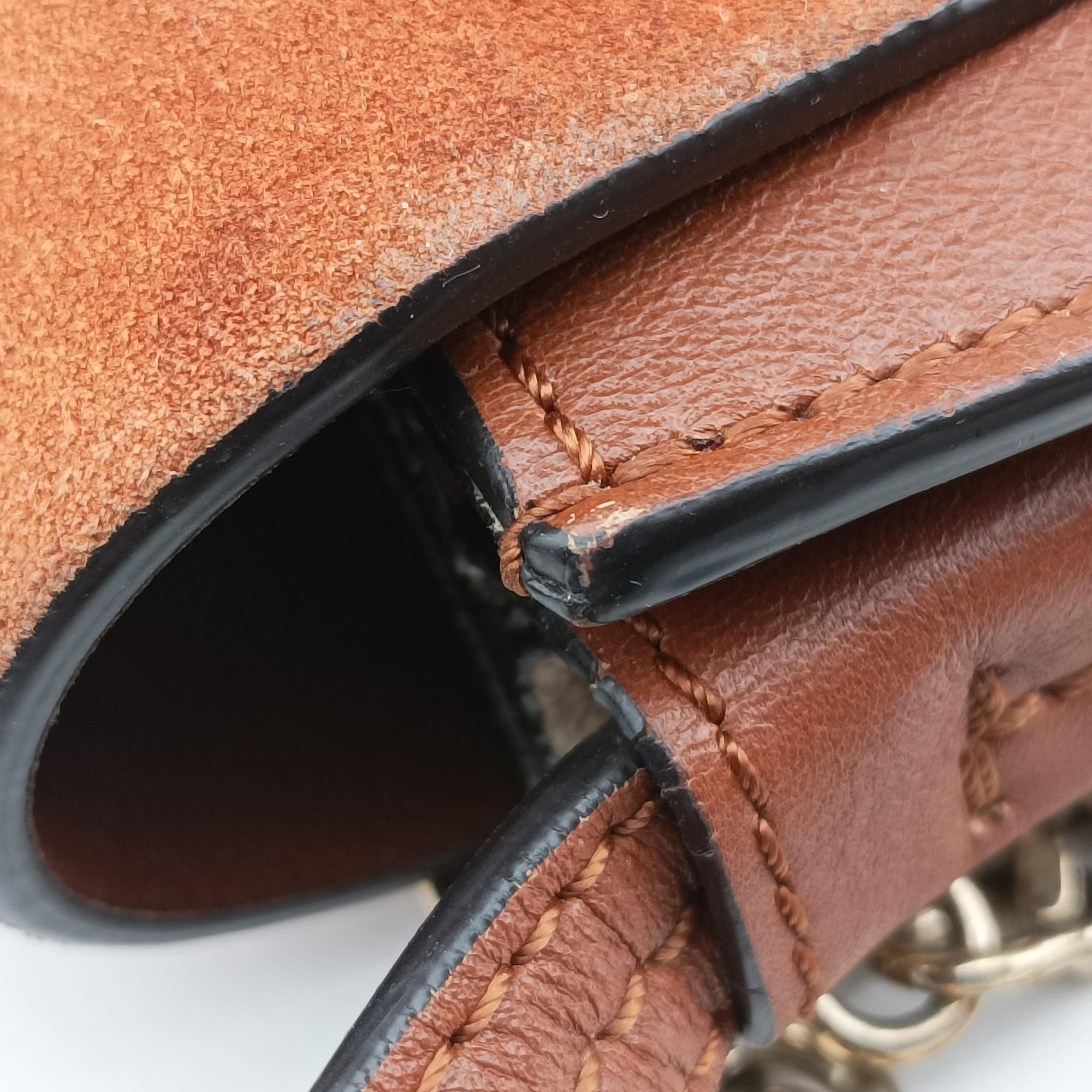 Secondhand Chloe FAYE Brown Suede × leather  shoulderbag | stylenewstar