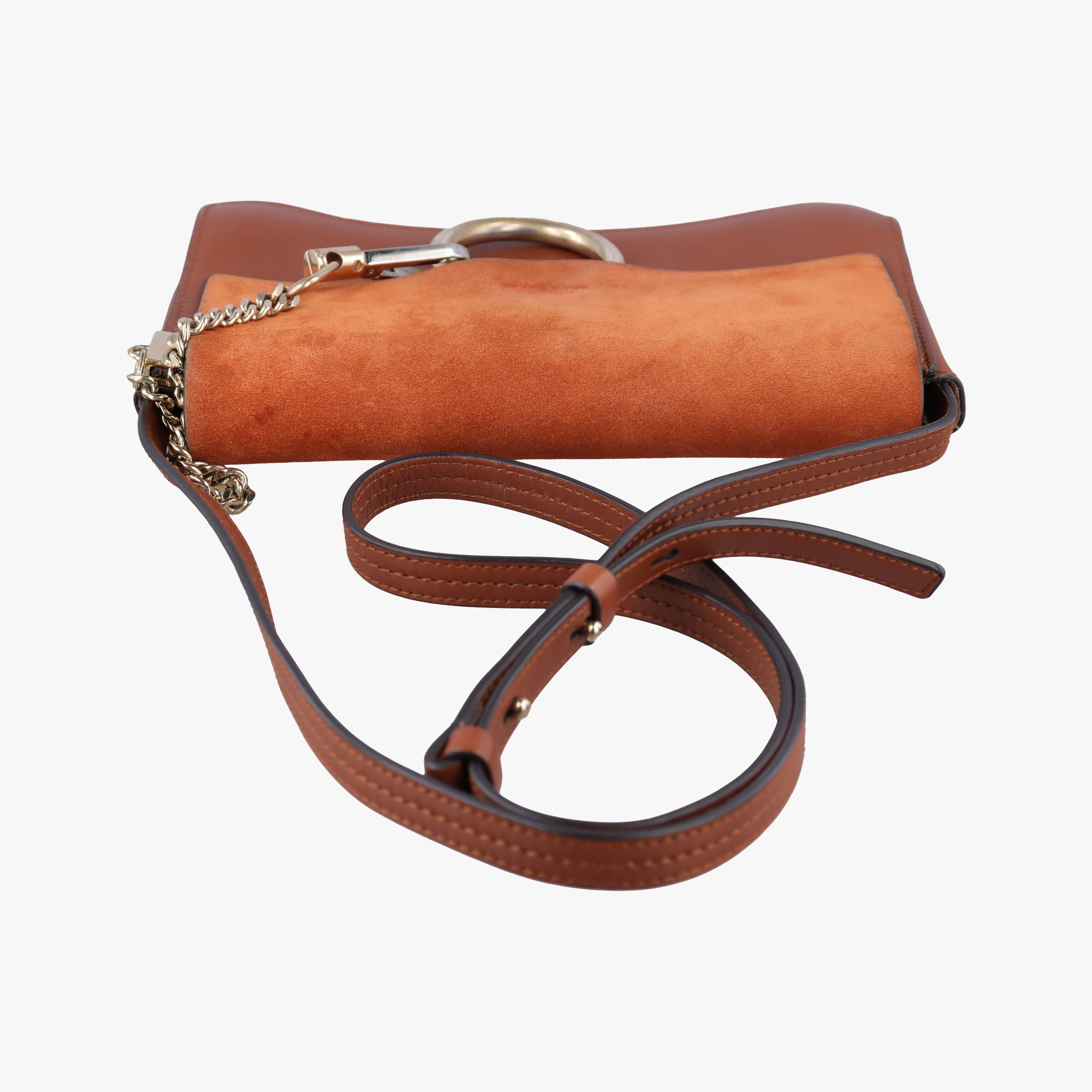 Secondhand Chloe FAYE Brown Suede × leather  shoulderbag | stylenewstar