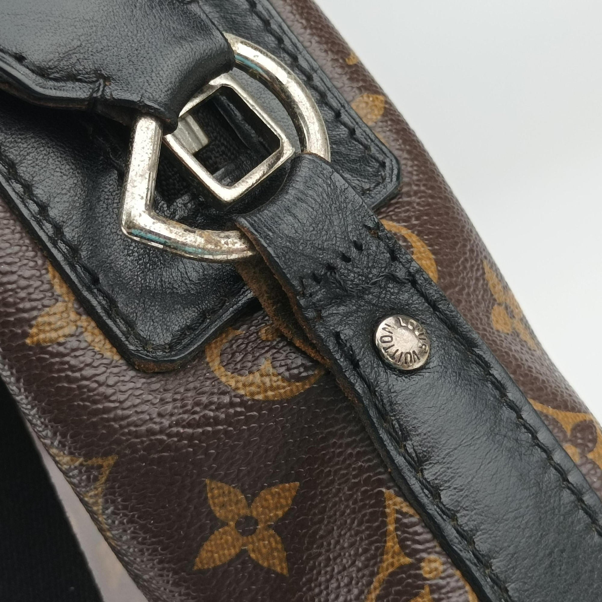 Pre-owned Louis Vuitton TORRES Brown×black Monogram Macassar×calf leather M40387 shoulderbag | stylenewstar