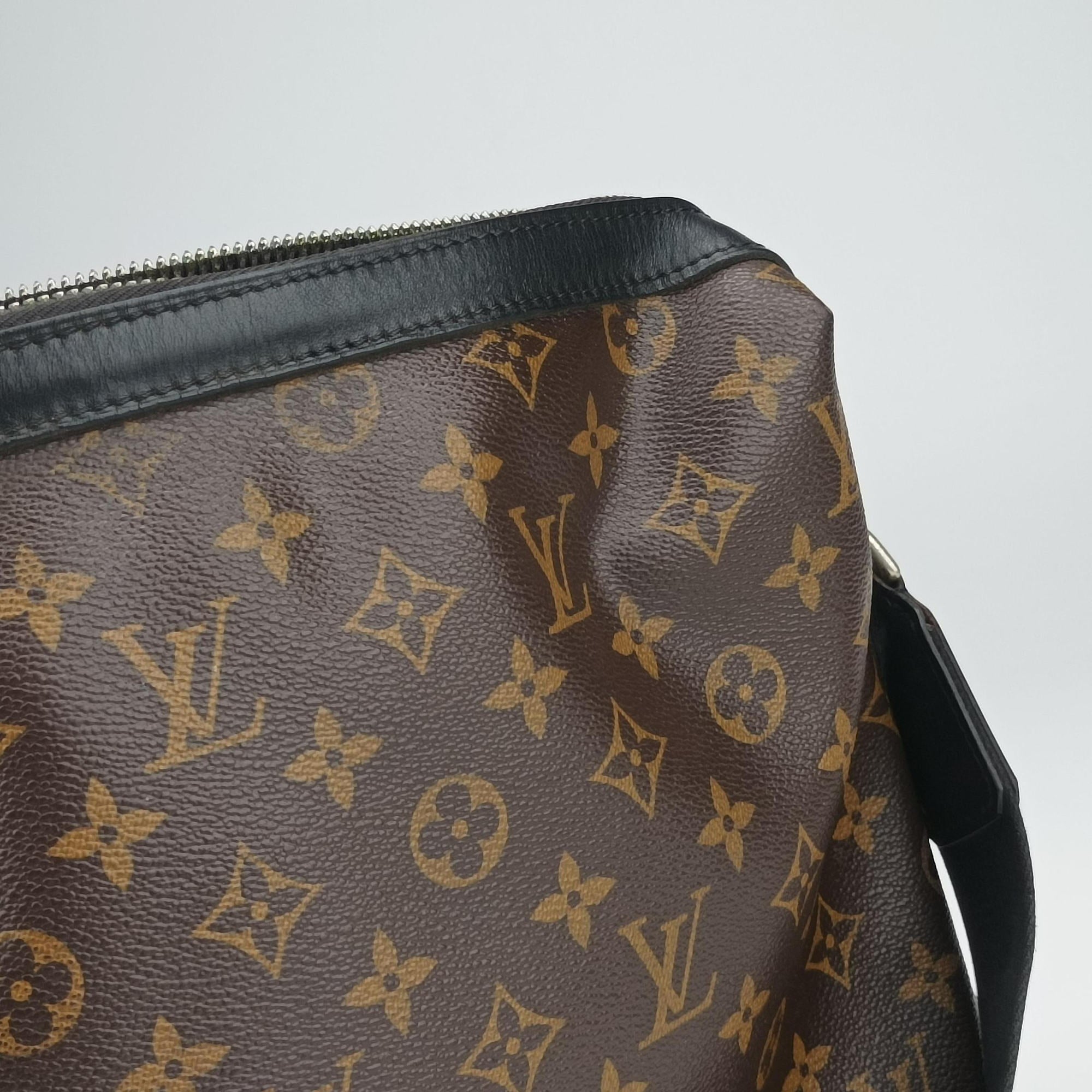 Pre-owned Louis Vuitton TORRES Brown×black Monogram Macassar×calf leather M40387 shoulderbag | stylenewstar
