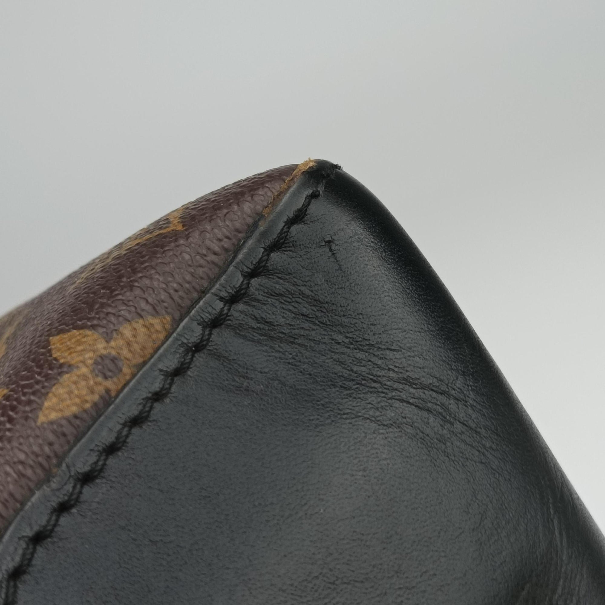 Pre-owned Louis Vuitton TORRES Brown×black Monogram Macassar×calf leather M40387 shoulderbag | stylenewstar