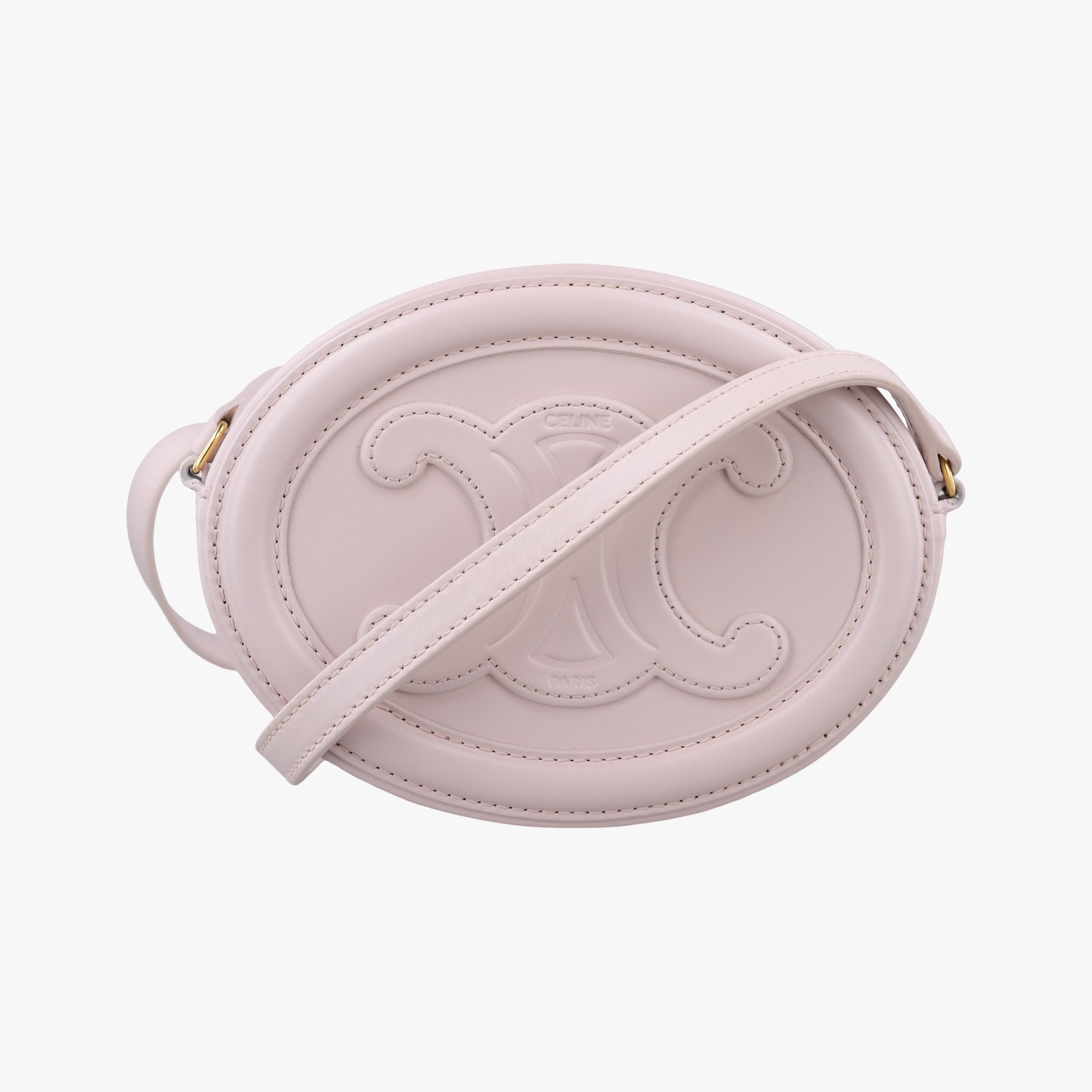 Pre-owned Celine Oval Purse Cuir Triomphe Pink Leather  shoulderbag | stylenewstar